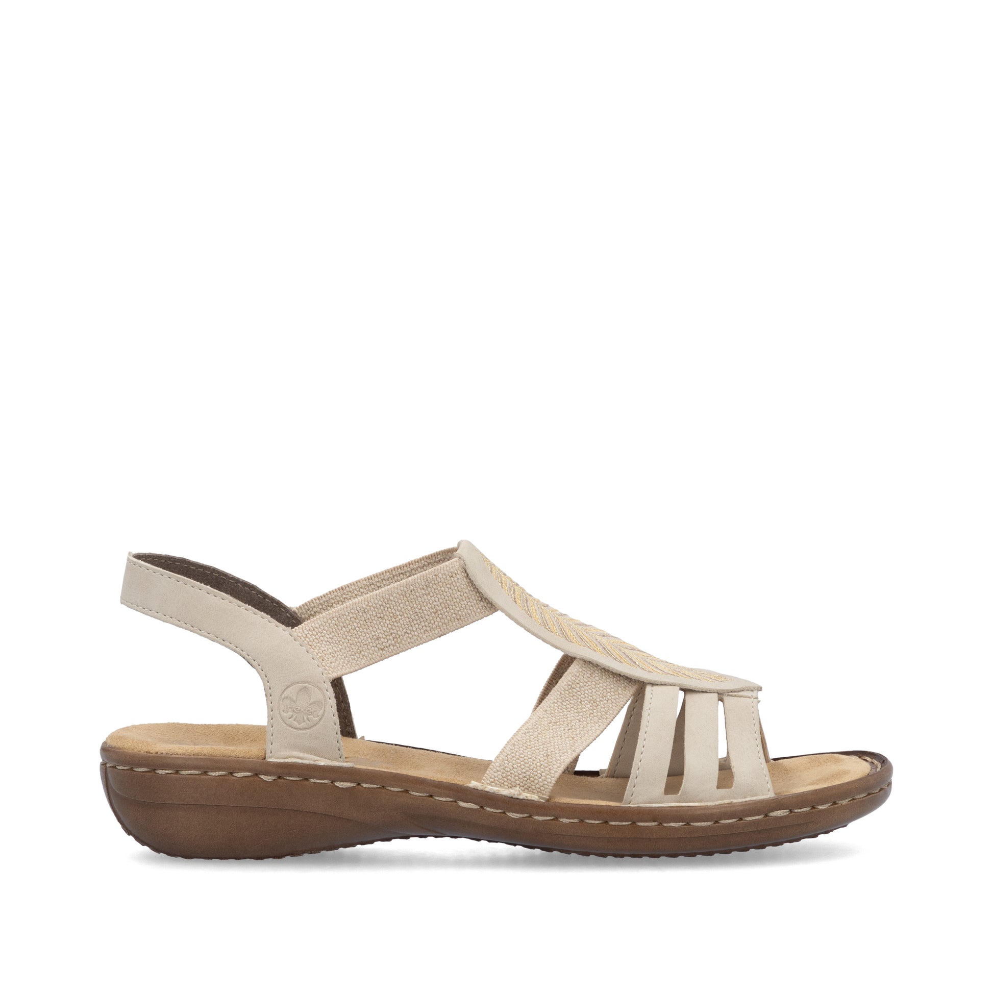 Beige Elasticated Sandals for Women | Rieker 608C0-62