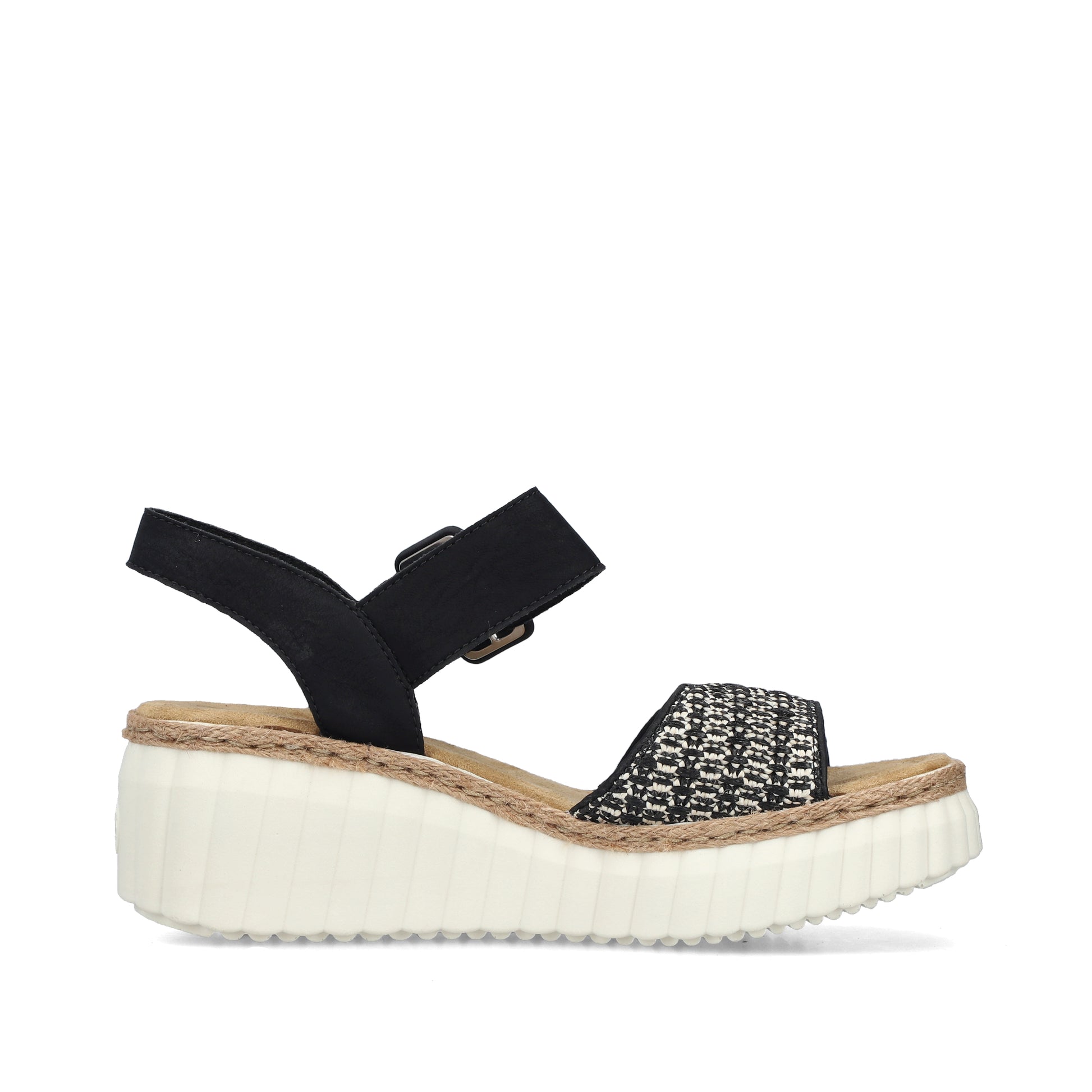 Black Hook & Loop Sandals for Women | Rieker 69176-00