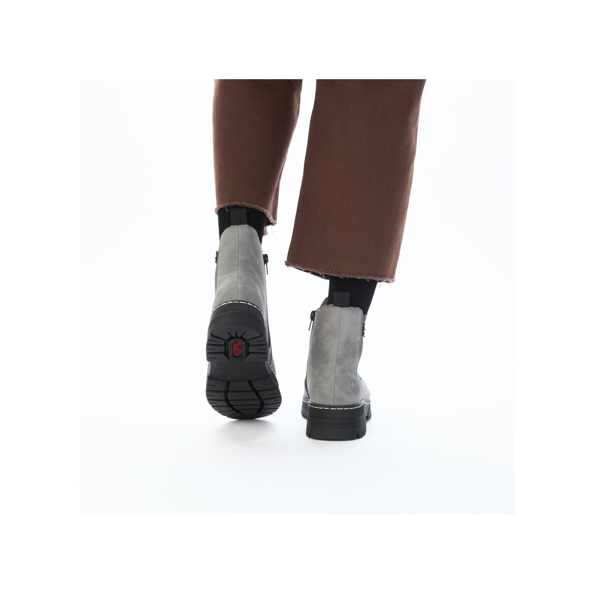 Grey Zip Boots for Women | Rieker 73892-42