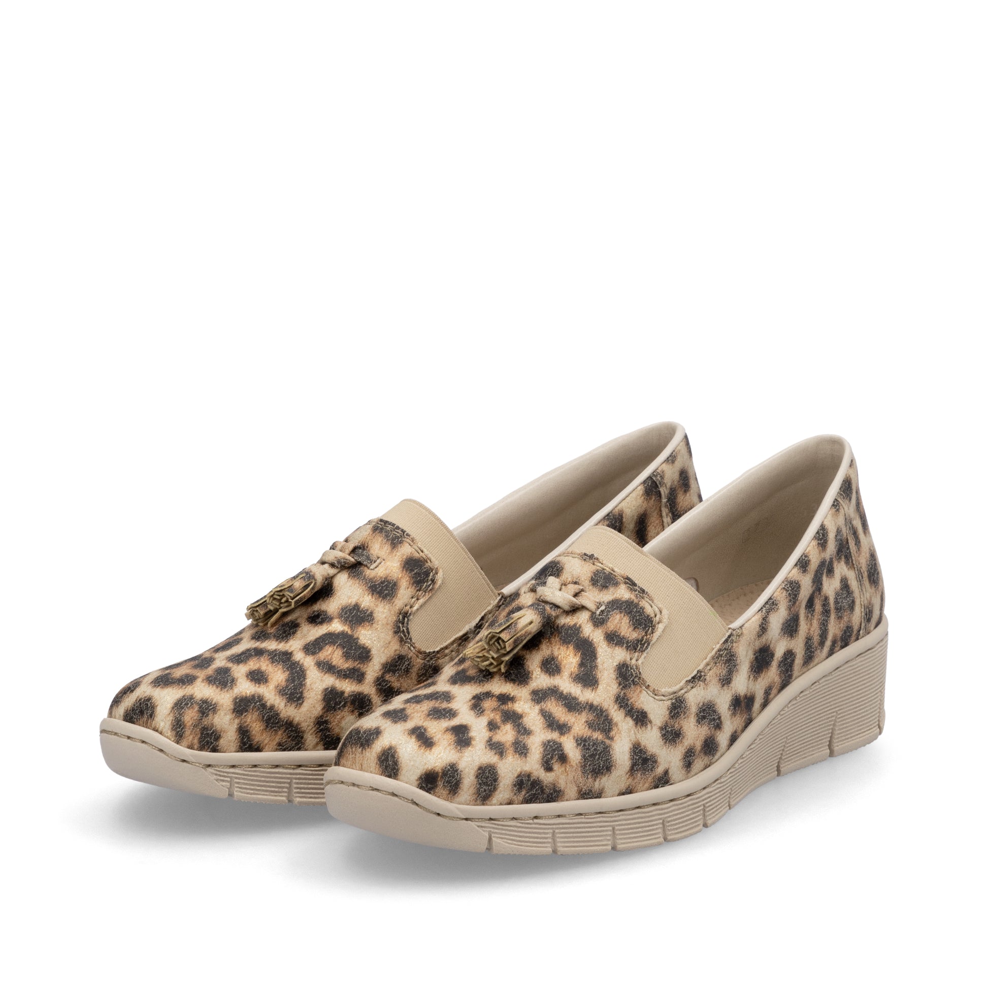 Beige Elasticated Shoes for Women | Rieker 53751-20