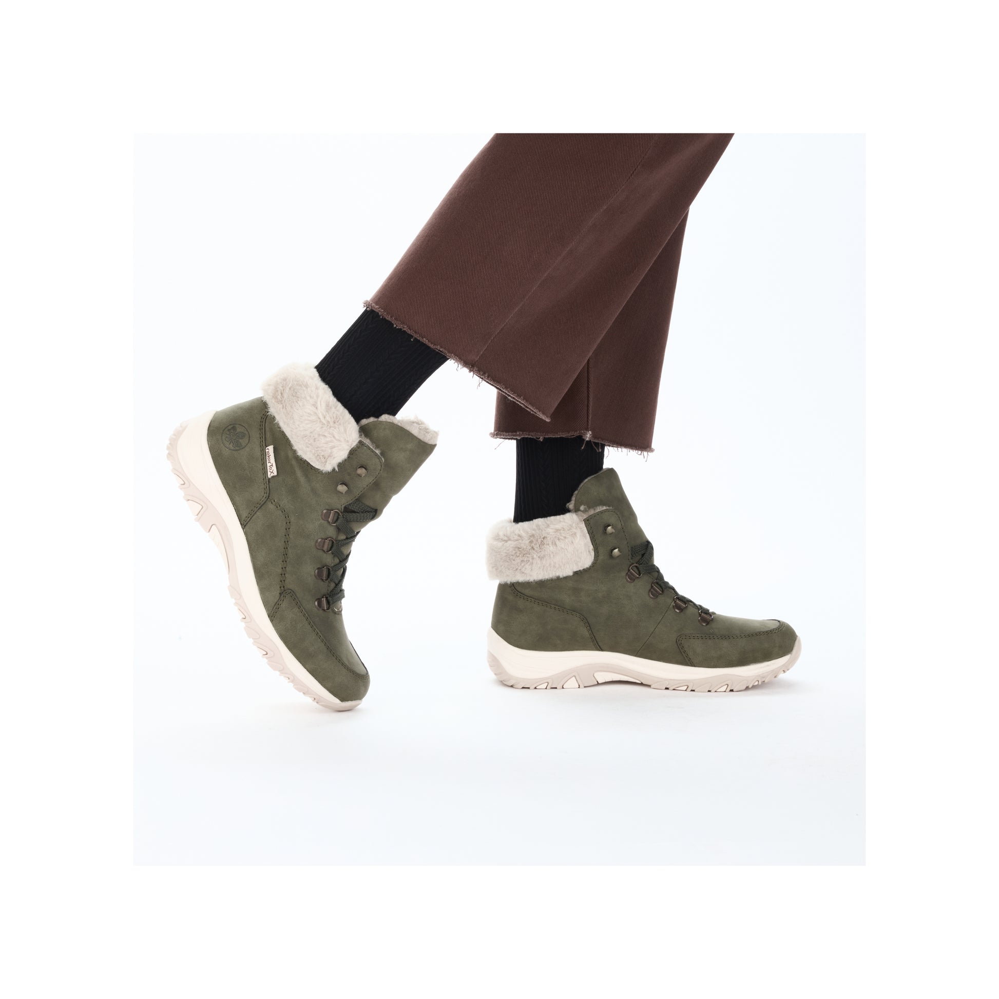 Green Elasticated Boots for Women | Rieker M9610-54