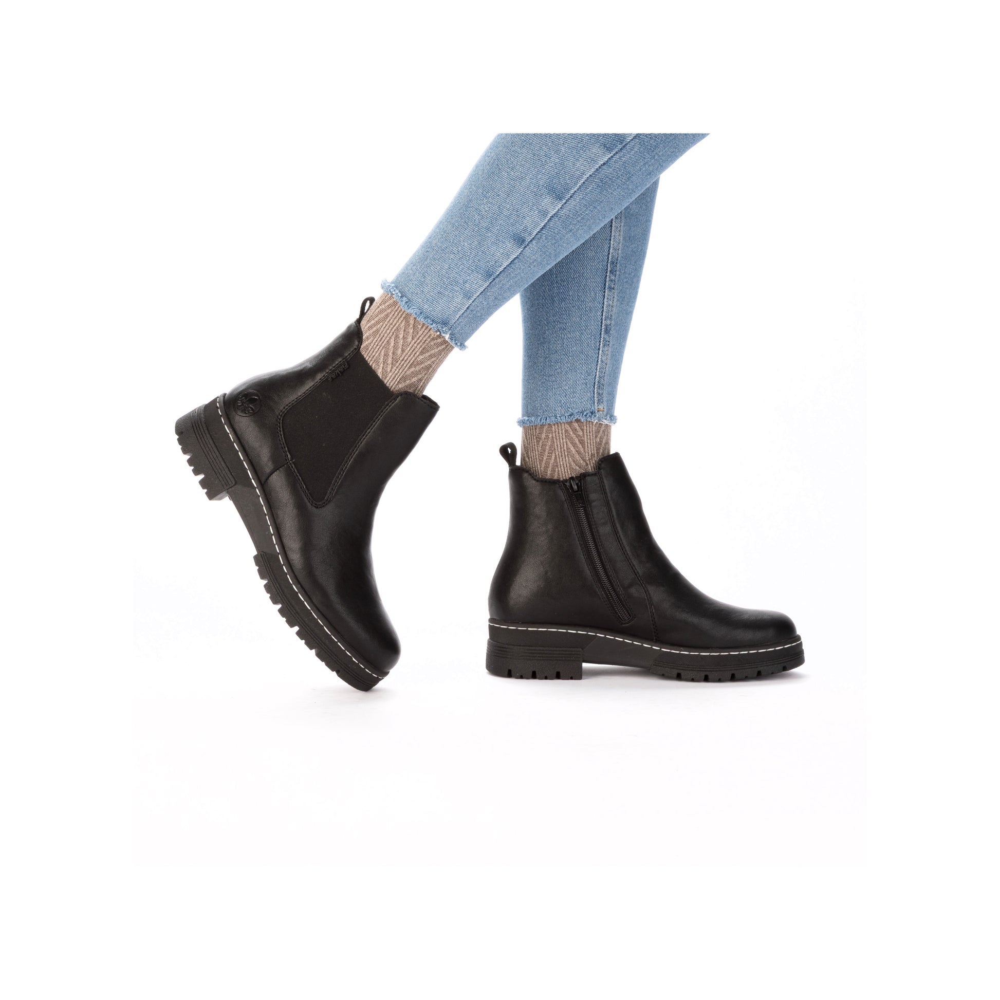 Black Zip Boots for Women | Rieker 73892-00