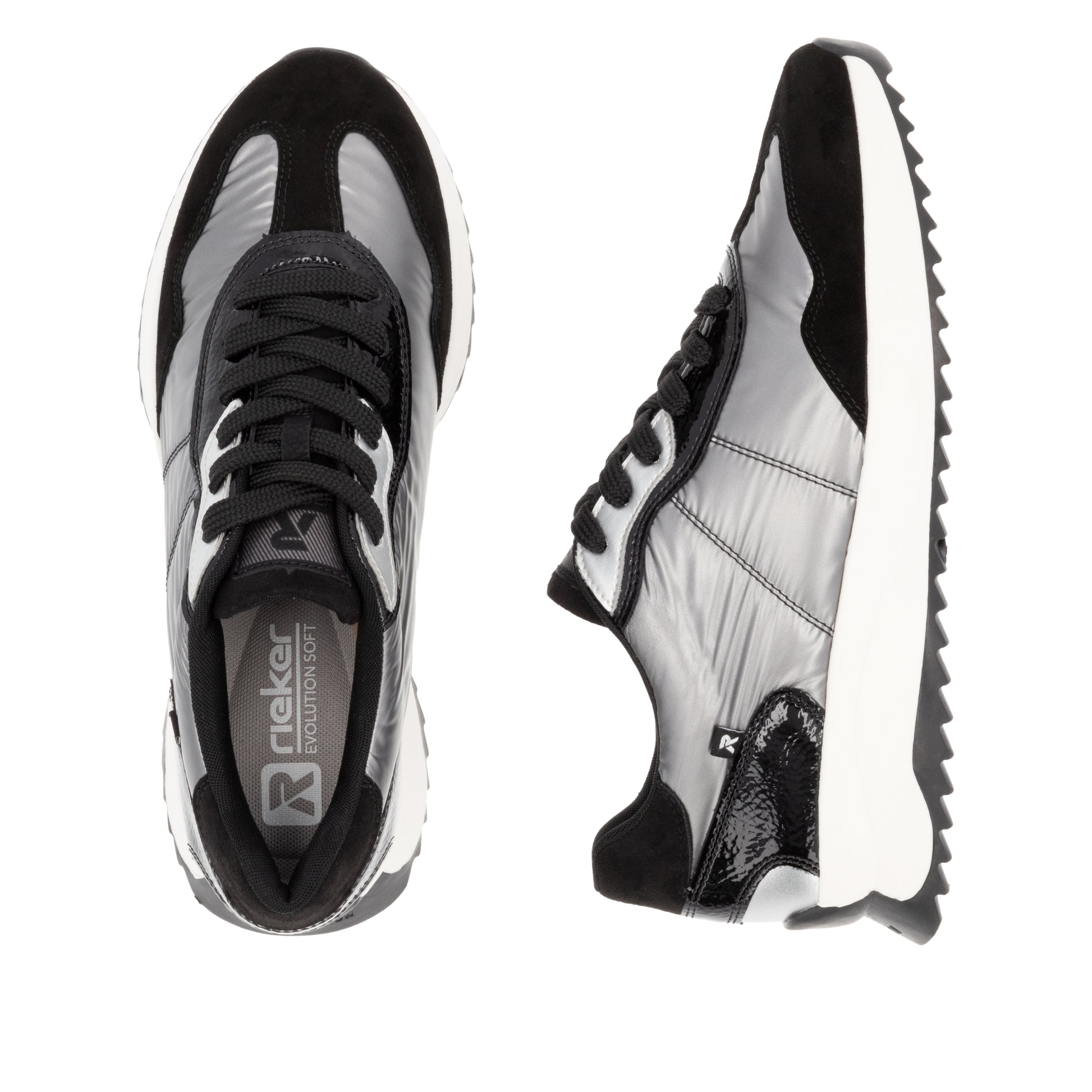 Grey Elasticated Shoes for Women | Rieker Sport W1306-42