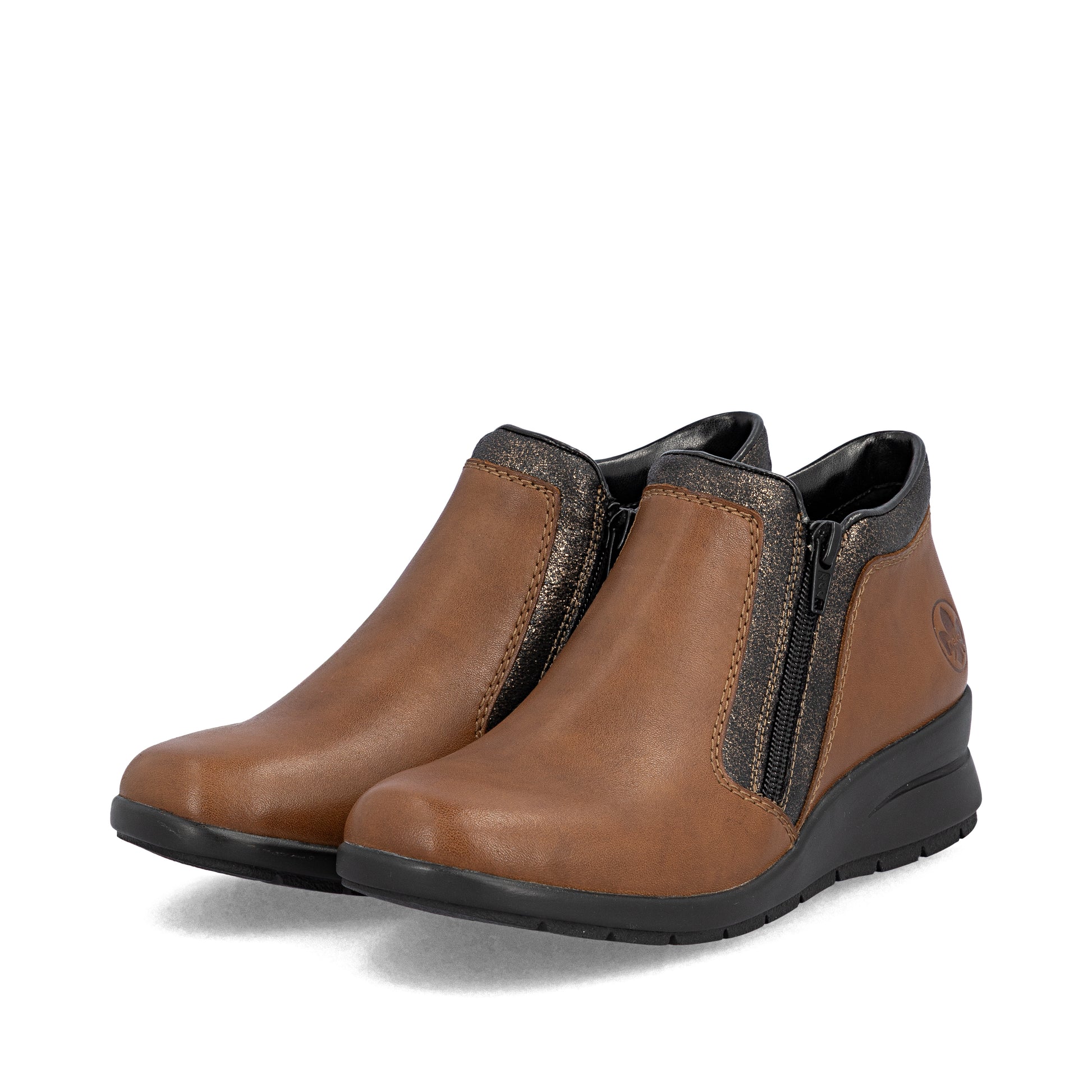 Brown Zip Boots for Women | Rieker L4883-24
