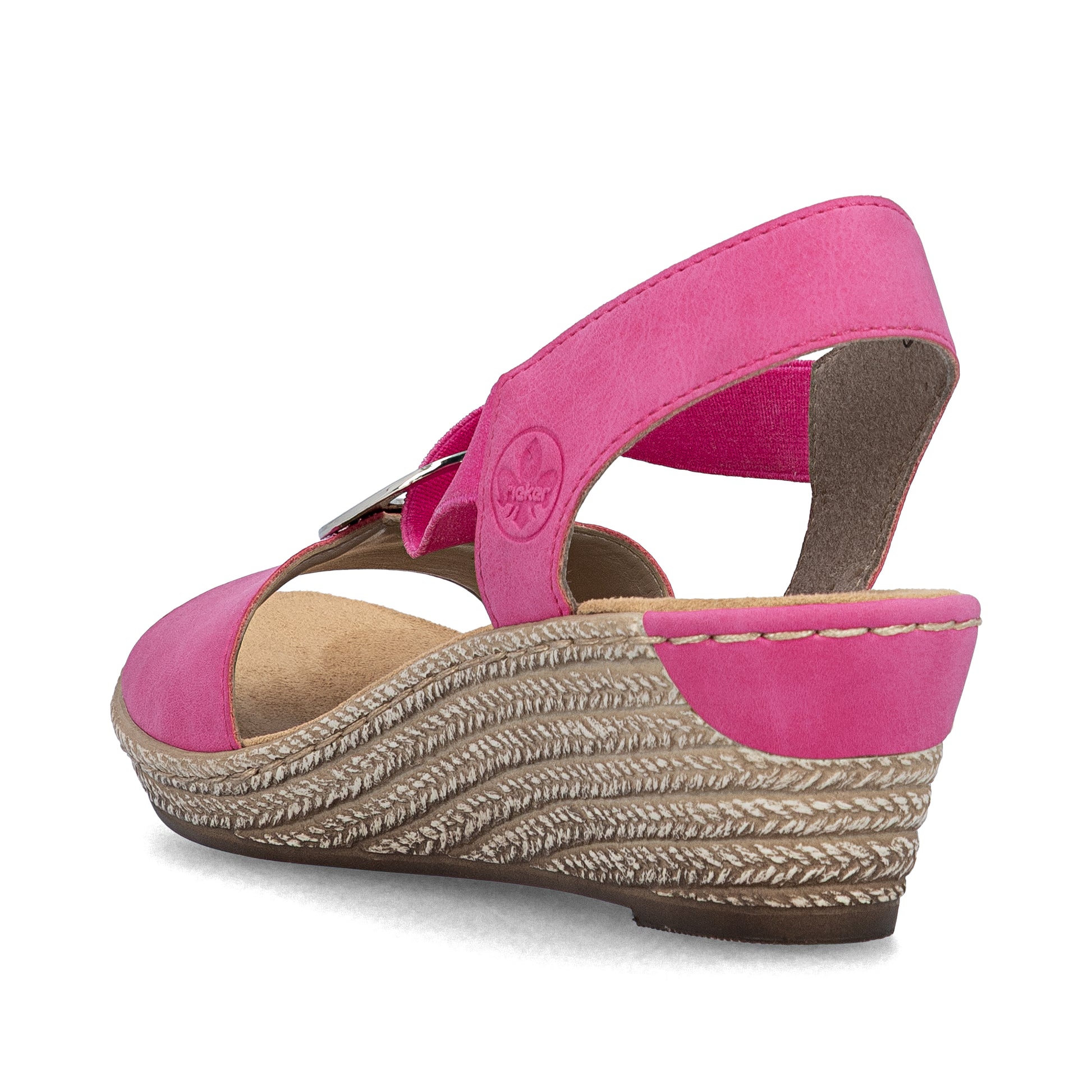 Pink Elasticated Sandals for Women | Rieker 624H6-32
