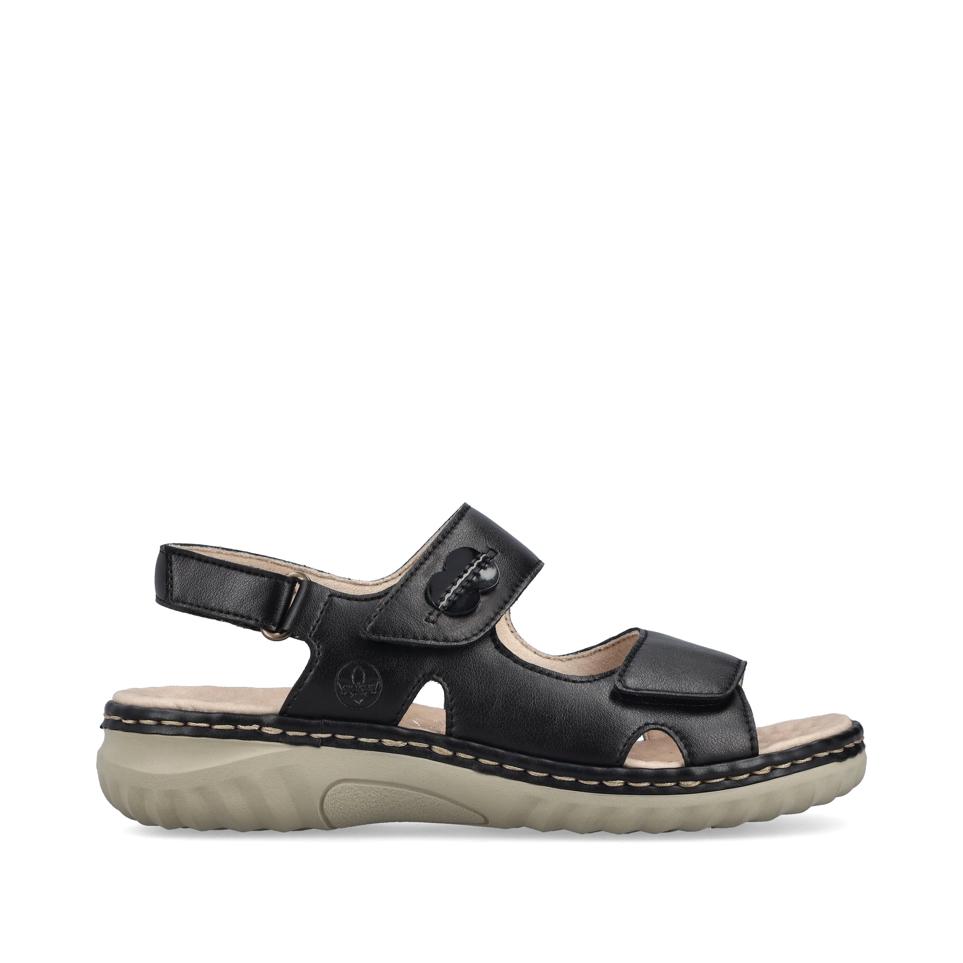 Black Hook & Loop Sandals for Women | Rieker 60462-00