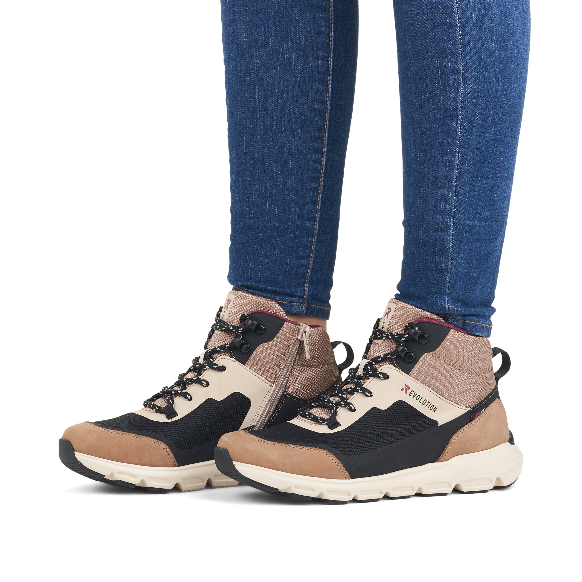 Beige Zip Boots for Women | Rieker Sport 40460-62