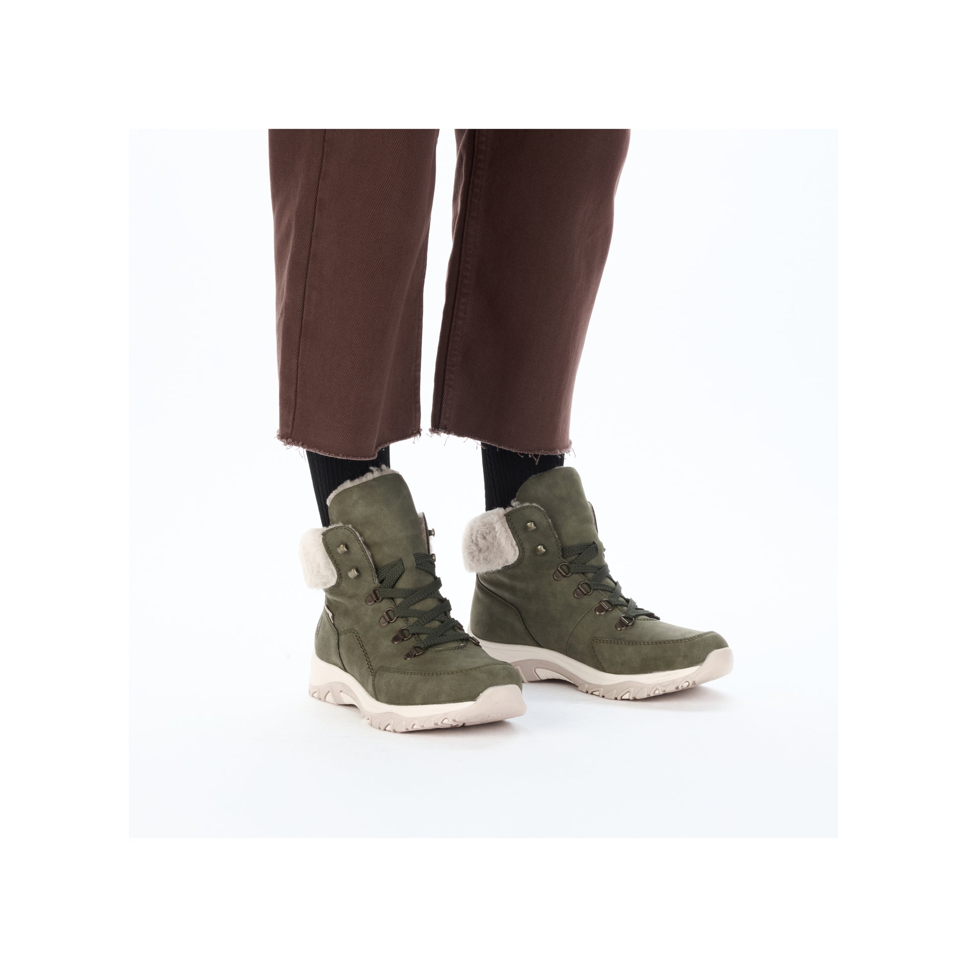 Green Elasticated Boots for Women | Rieker M9610-54