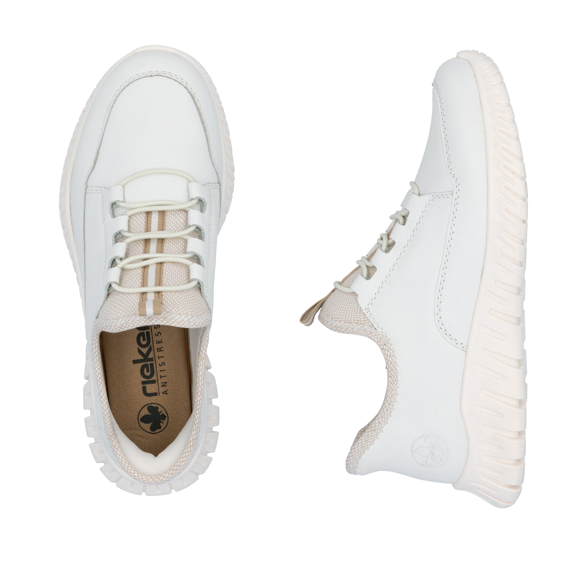 White Elasticated Shoes for Women | Rieker M5357-80