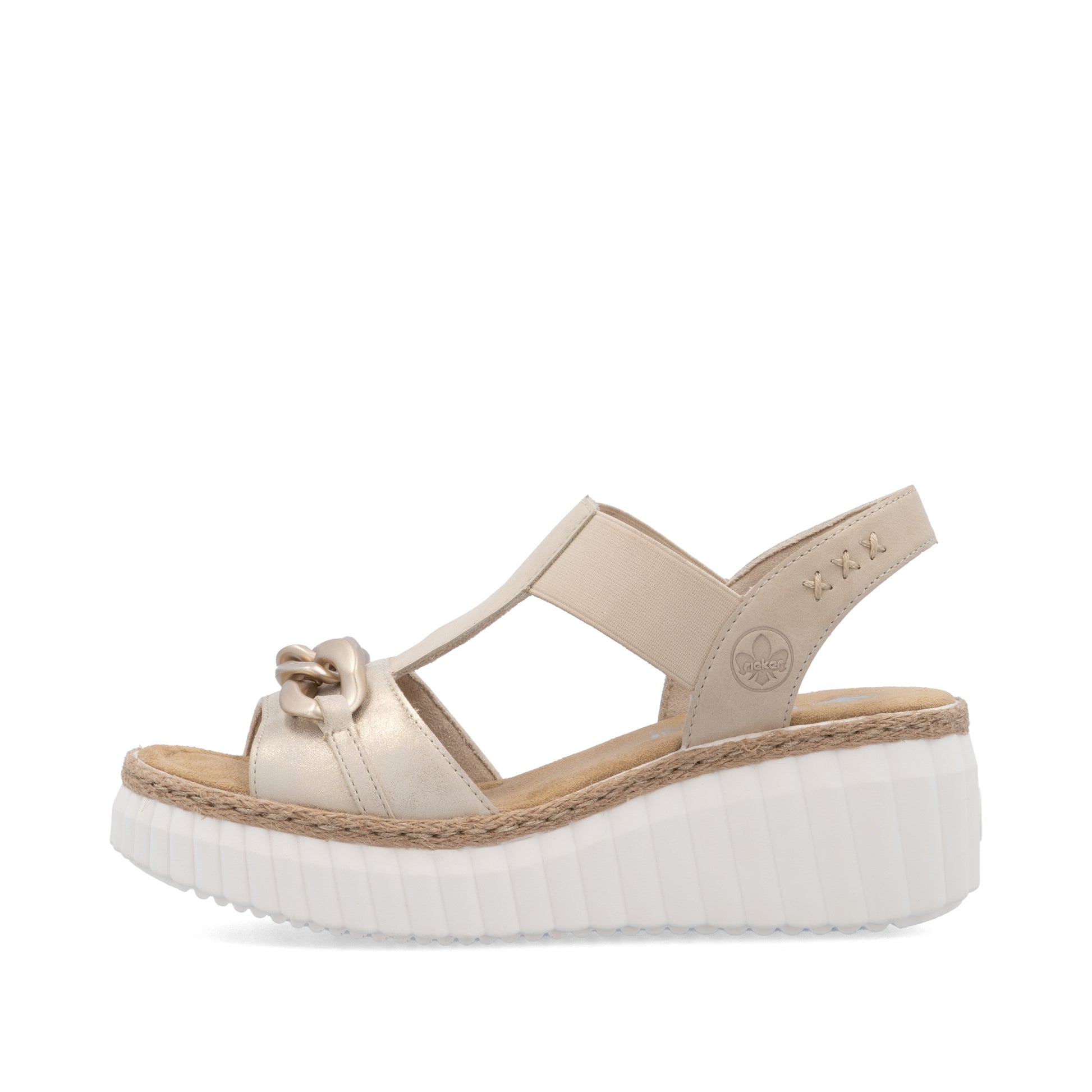 Beige Elasticated Sandals for Women | Rieker 69158-60