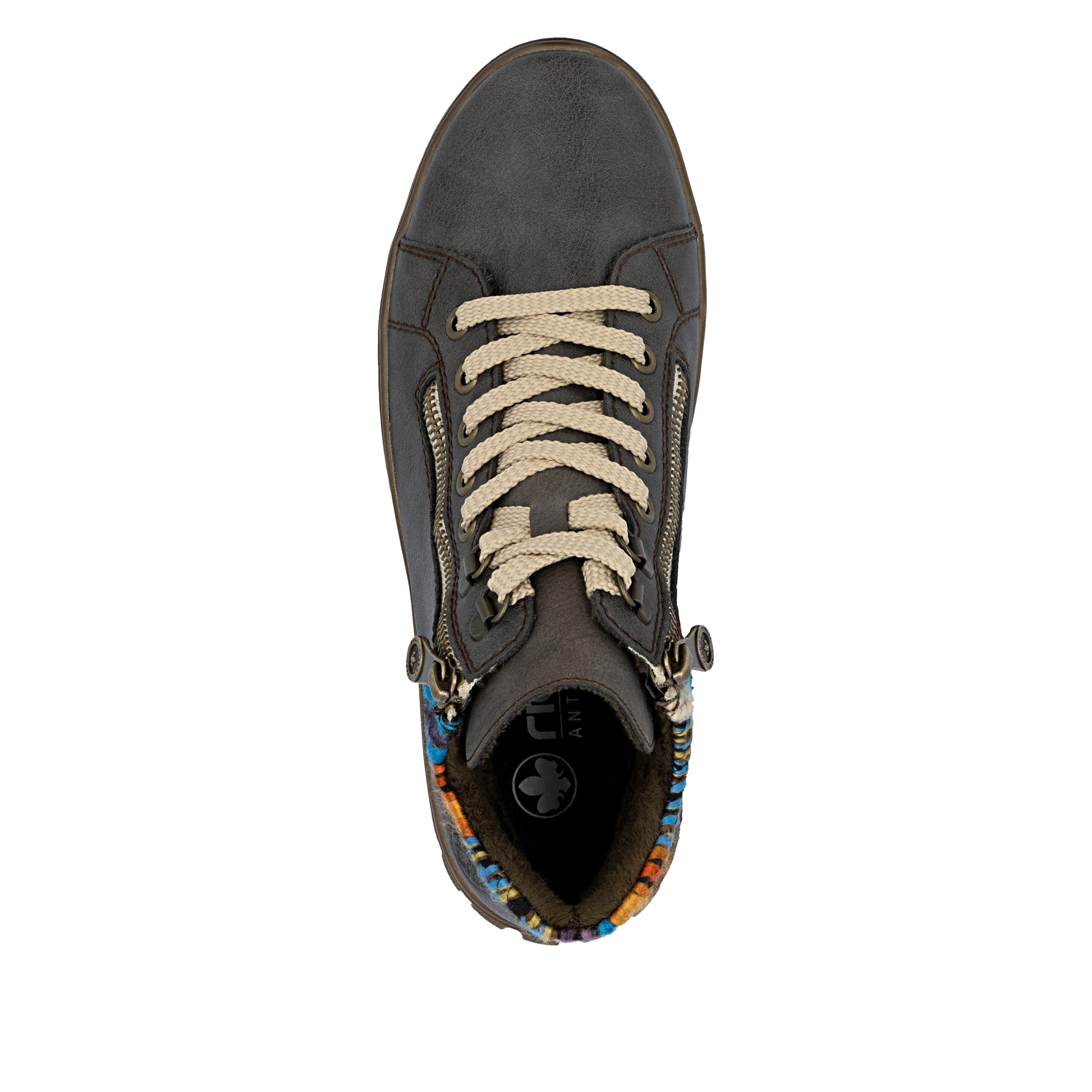 Grey Zip Boots for Women | Rieker N1305-45