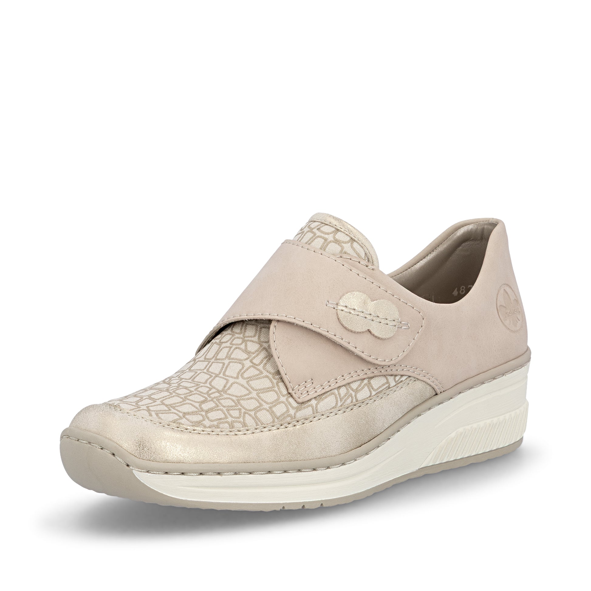 Beige Hook & Loop Shoes for Women | Rieker 487C0-60