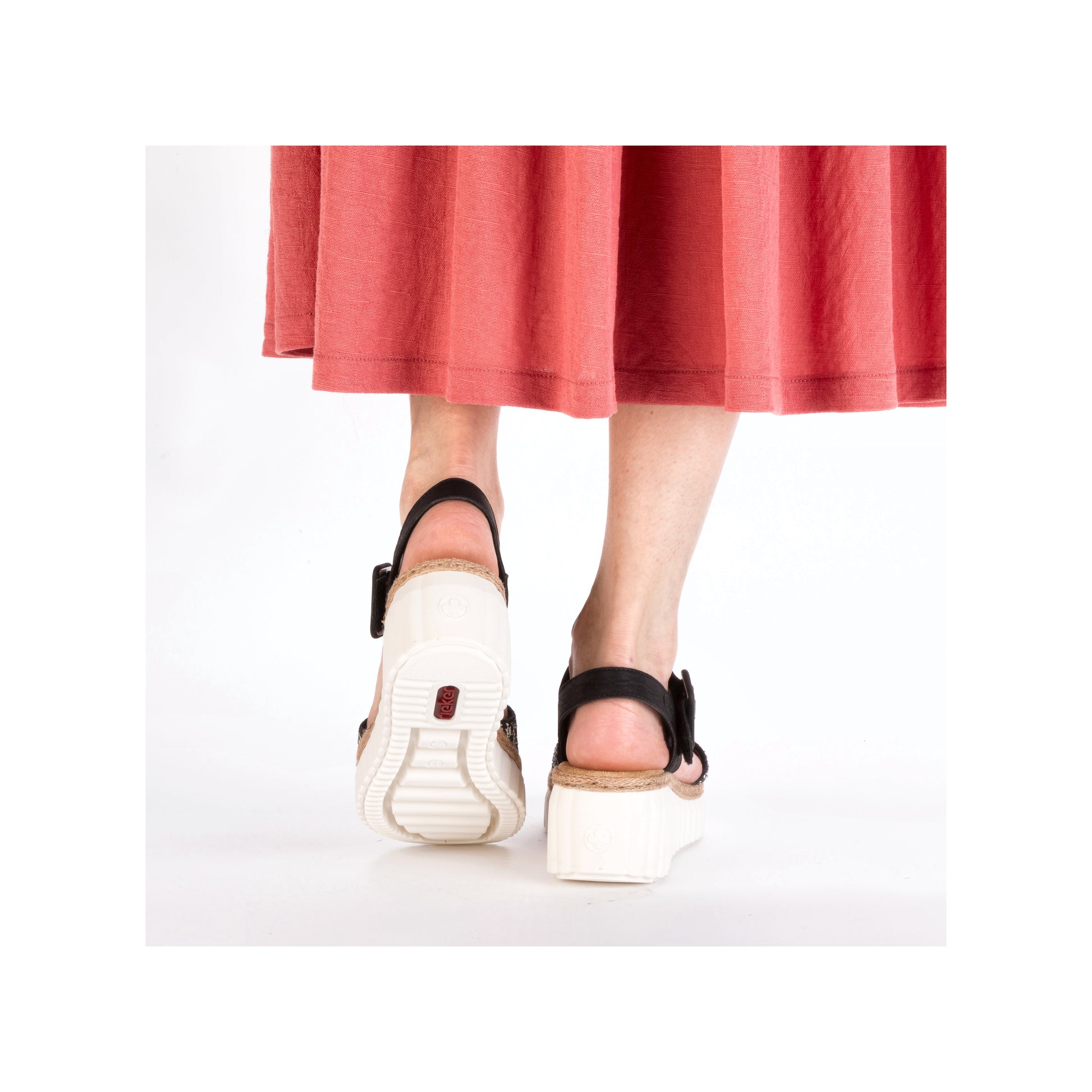 Black Hook & Loop Sandals for Women | Rieker 69176-00