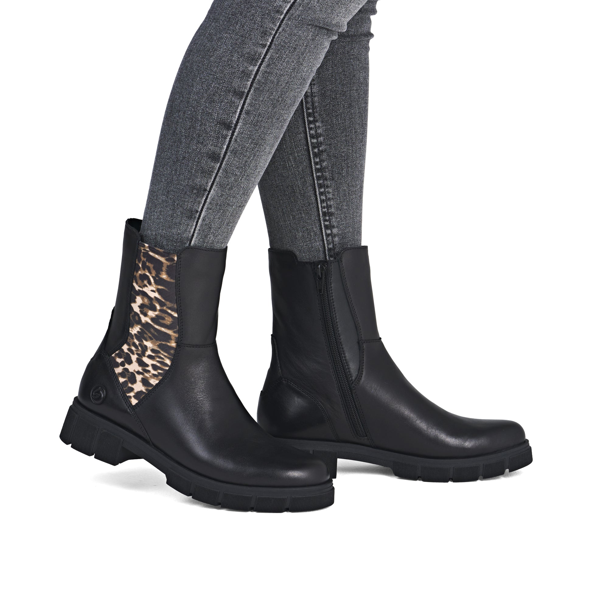 Black Zip Boots for Women | Remonte D2S70-03
