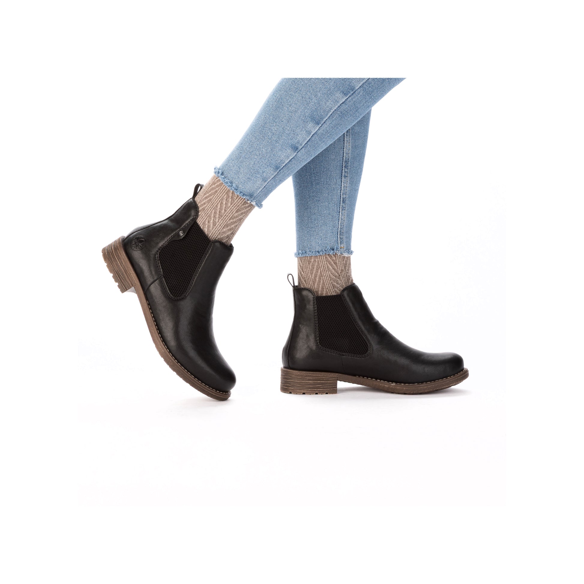 Black Elasticated Boots for Women | Rieker 79450-00