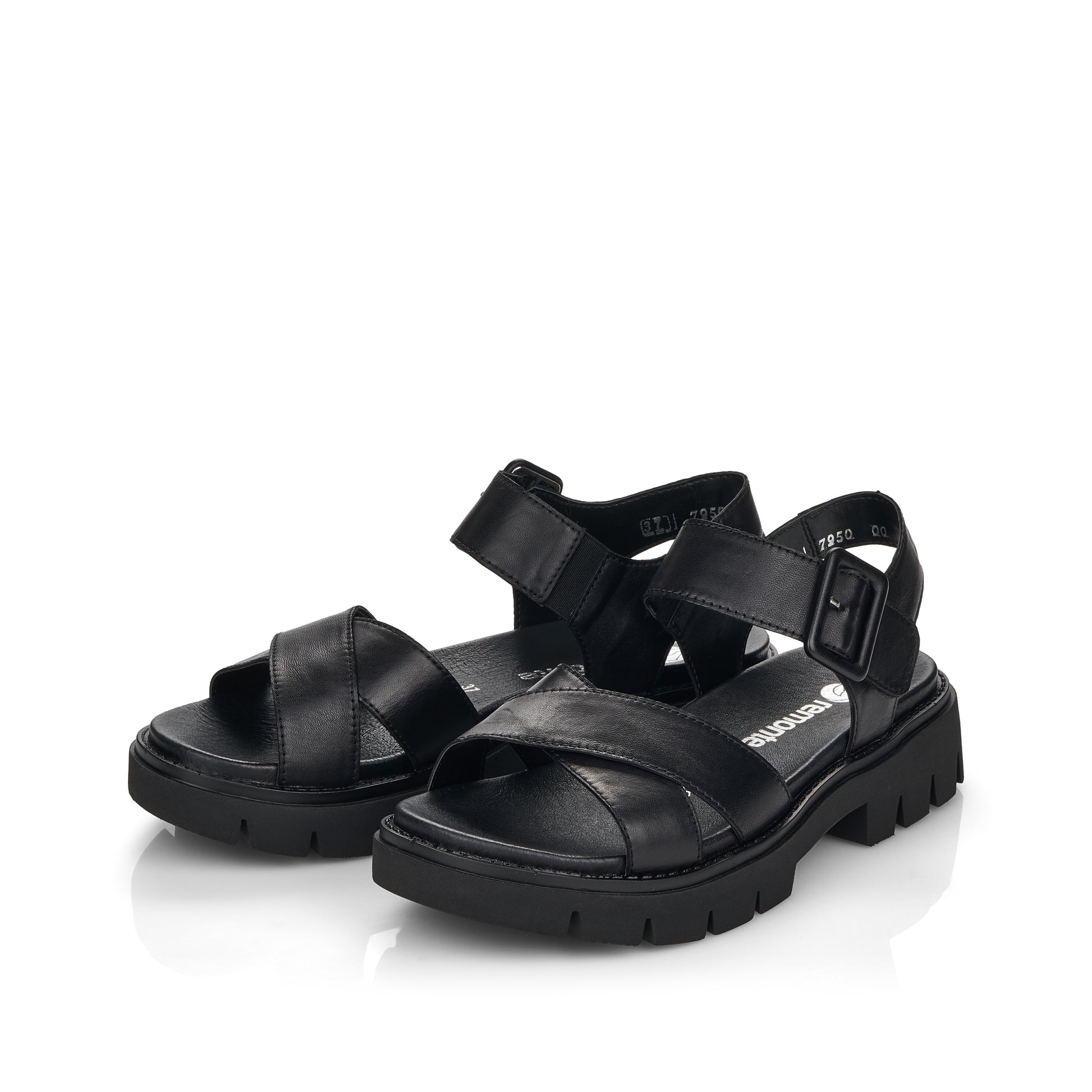 Black Hook & Loop Sandals for Women | Remonte D7950-00