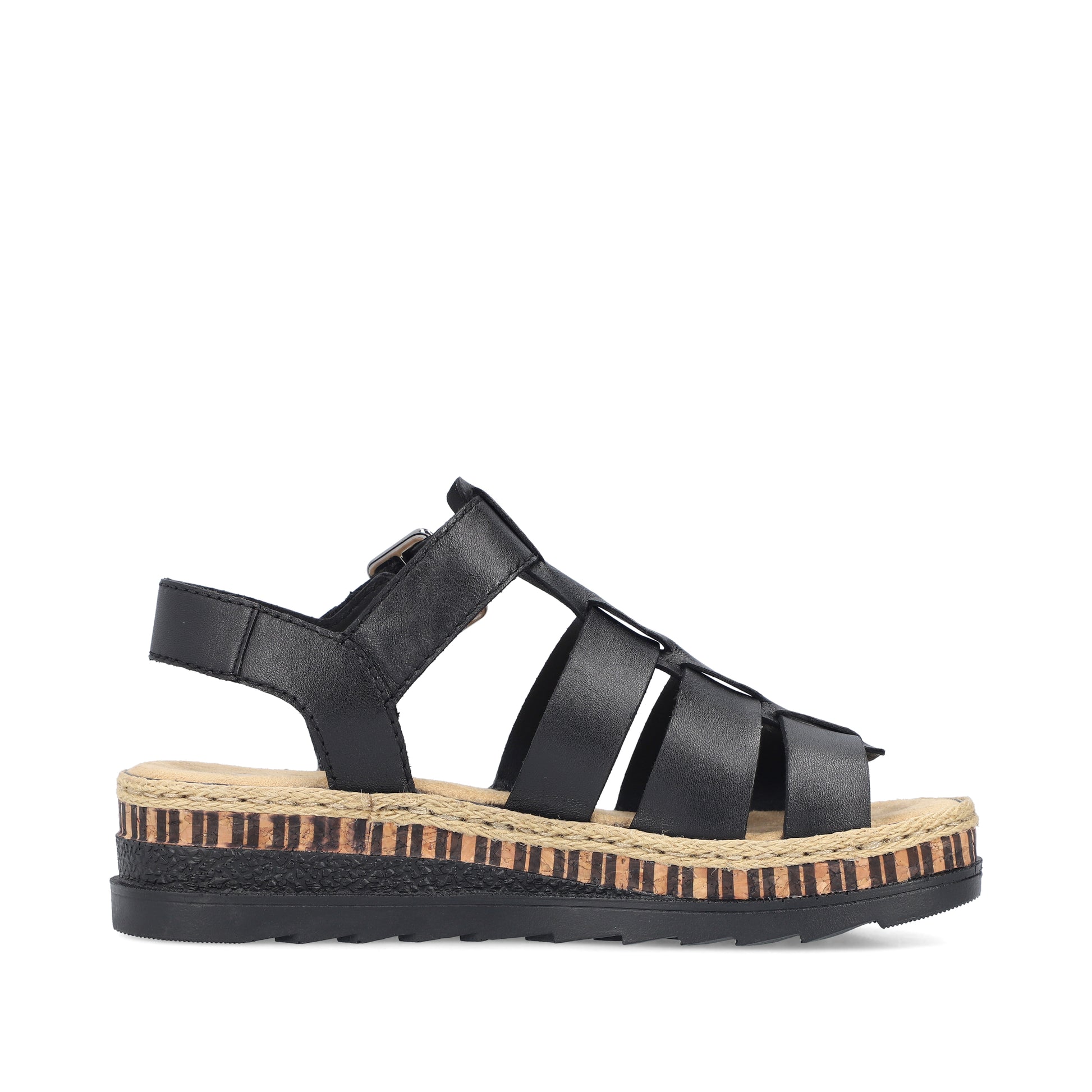 Black Hook & Loop Sandals for Women | Rieker V7904-00