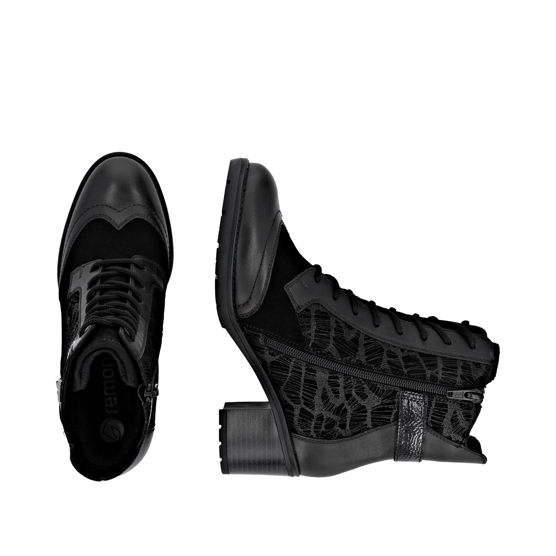 Black Zip Boots for Women | Remonte D2A77-02