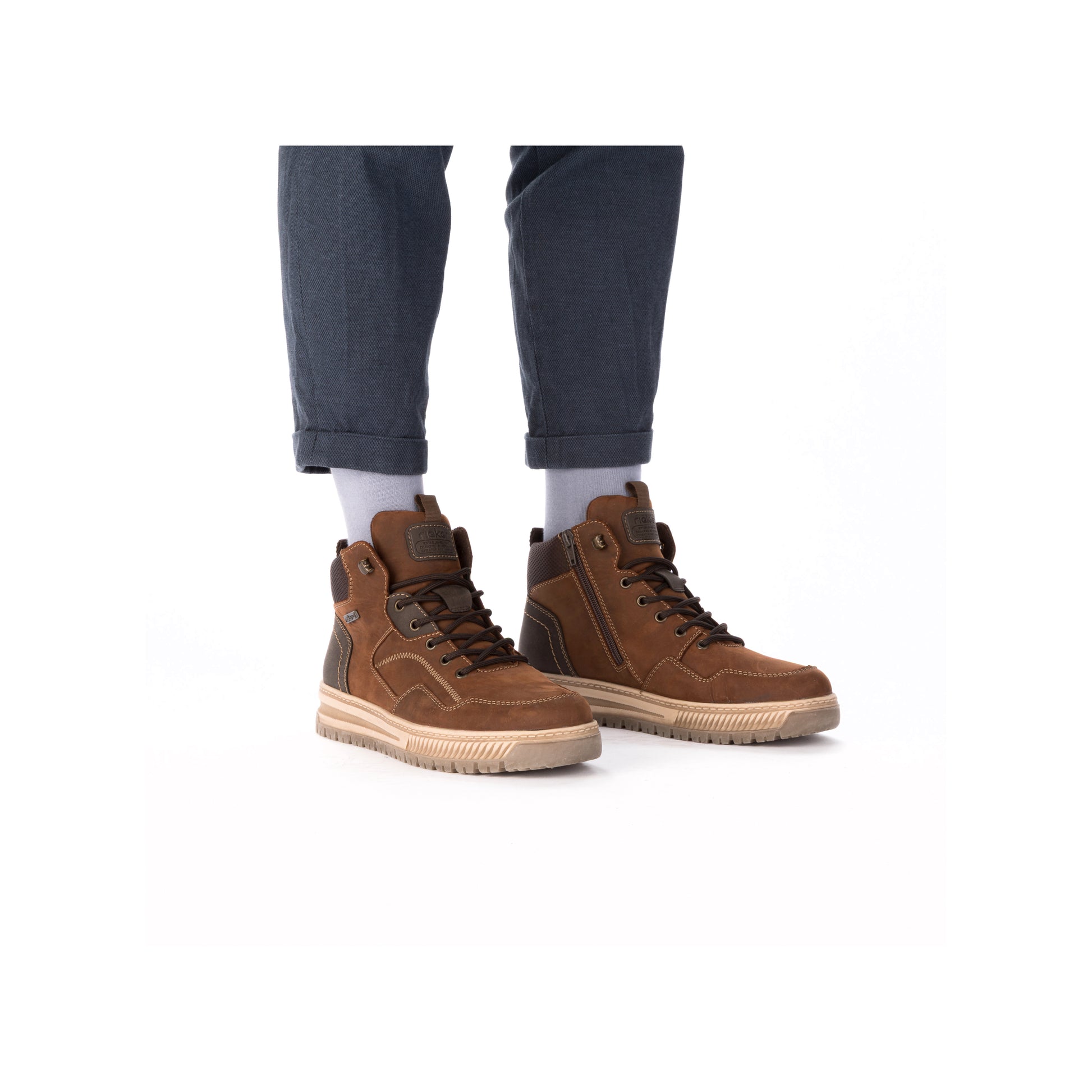 Brown Zip Boots for Men | Rieker 38554-22
