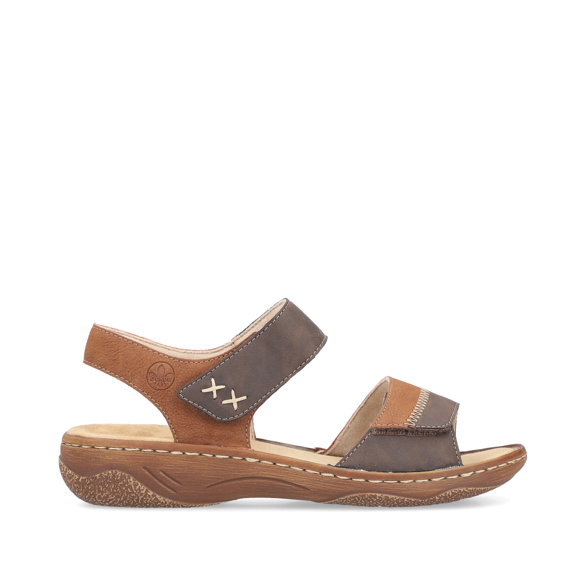 Brown Hook & Loop Sandals for Women | Rieker V2860-24