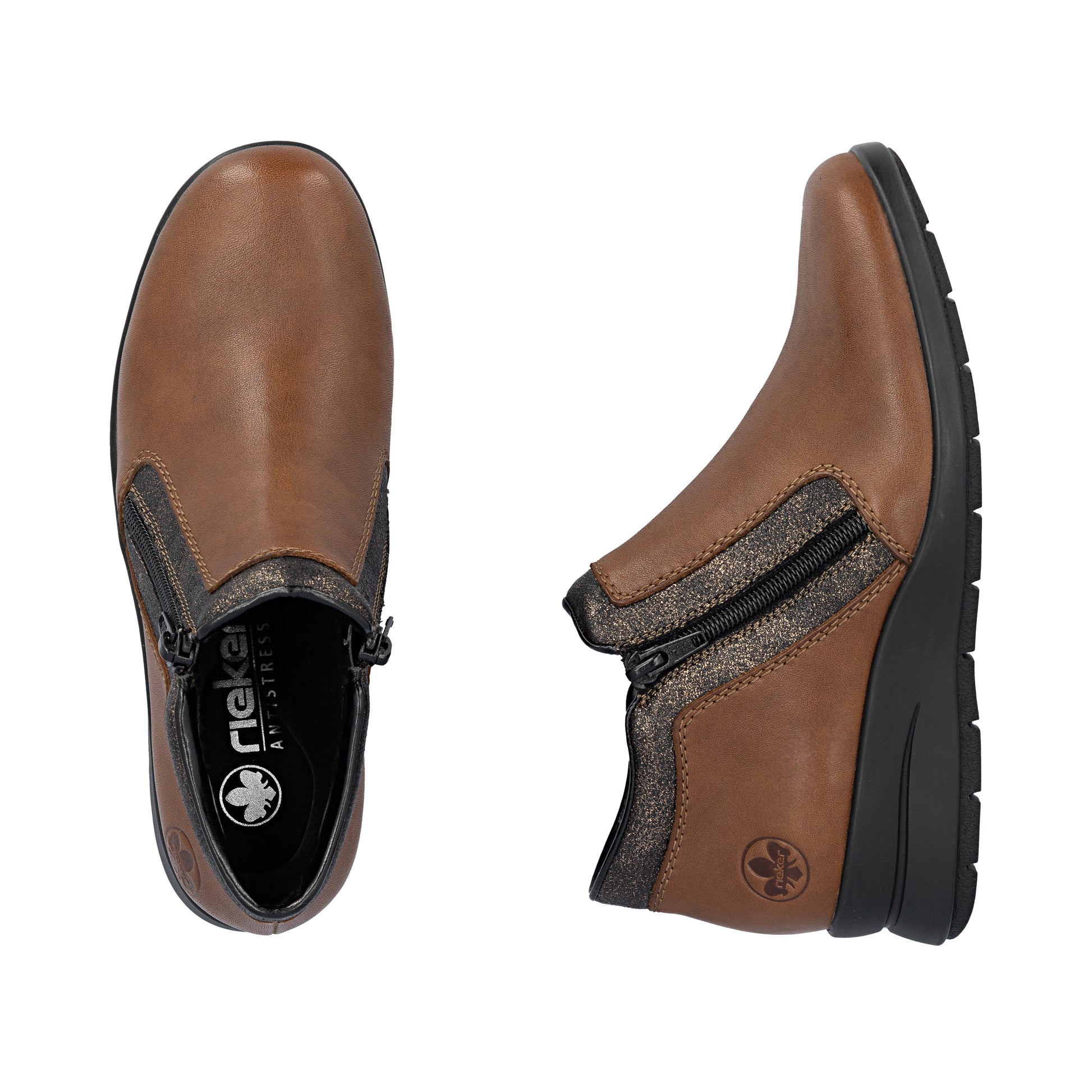 Brown Zip Boots for Women | Rieker L4883-24