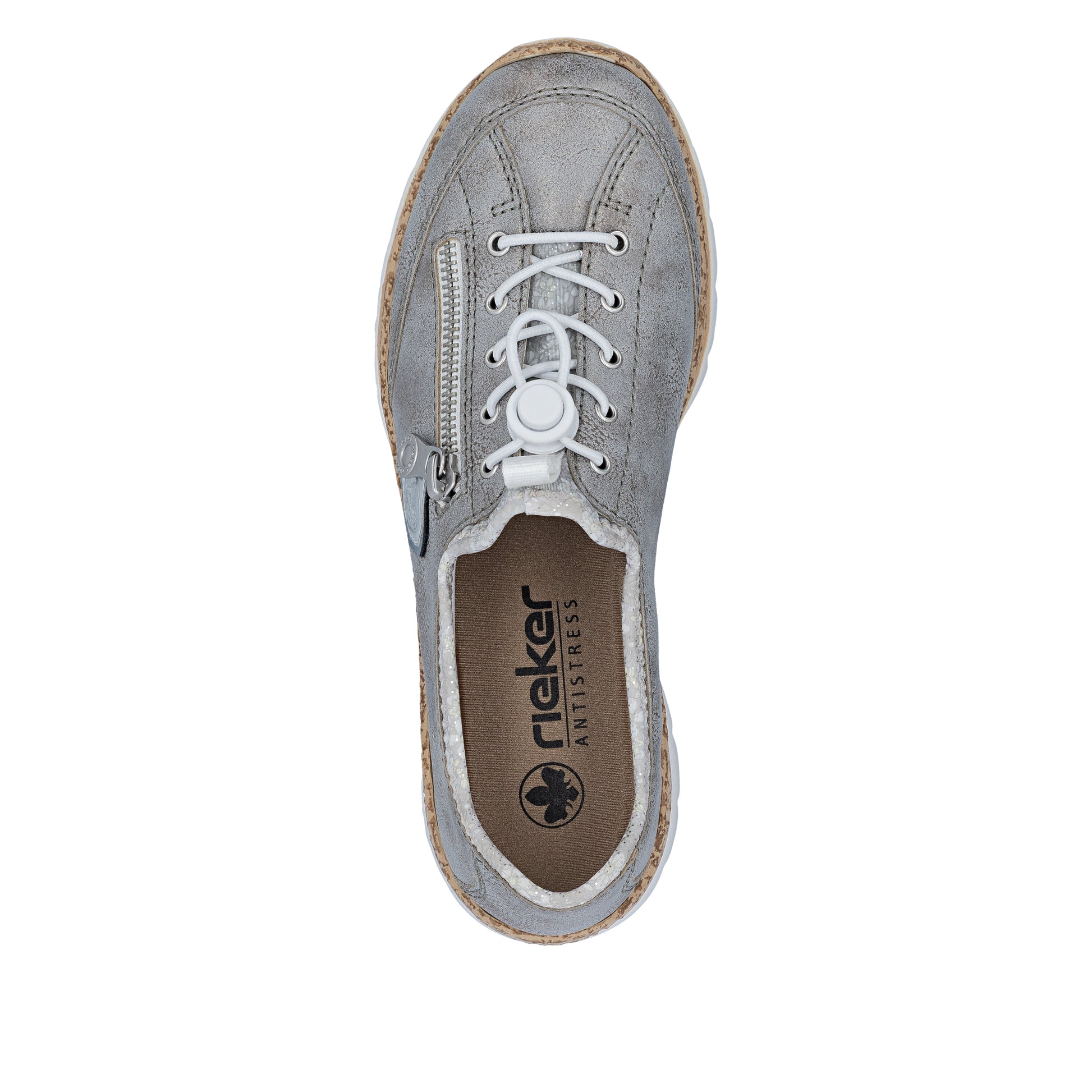 Grey Elasticated Shoes for Women | Rieker N4263-40