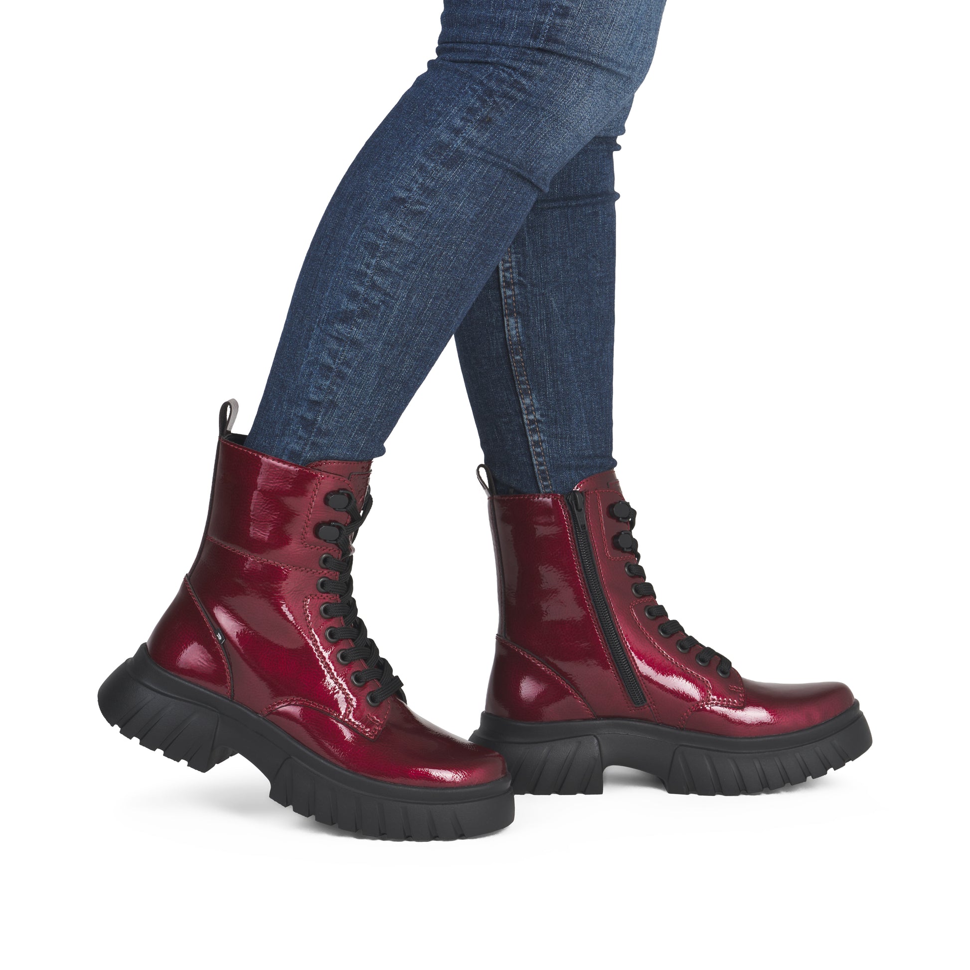 Red Zip Boots for Women | Rieker Sport W1870-35