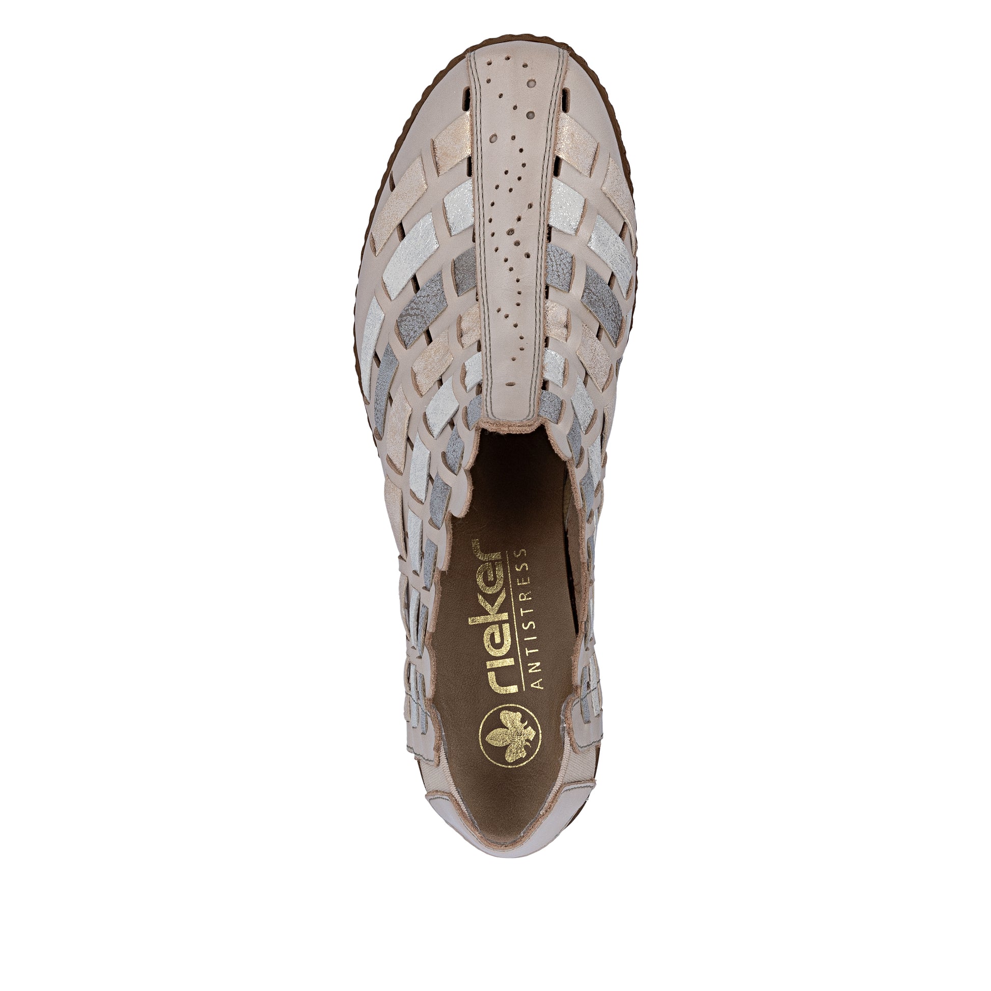 Beige Elasticated Shoes for Women | Rieker 46778-64