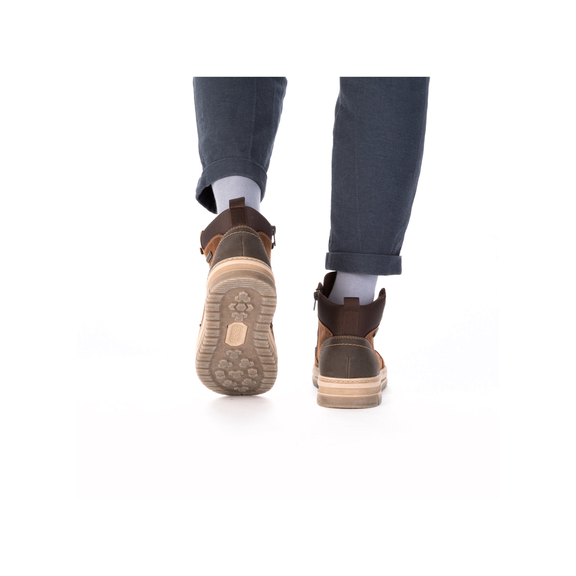 Brown Zip Boots for Men | Rieker 38554-22
