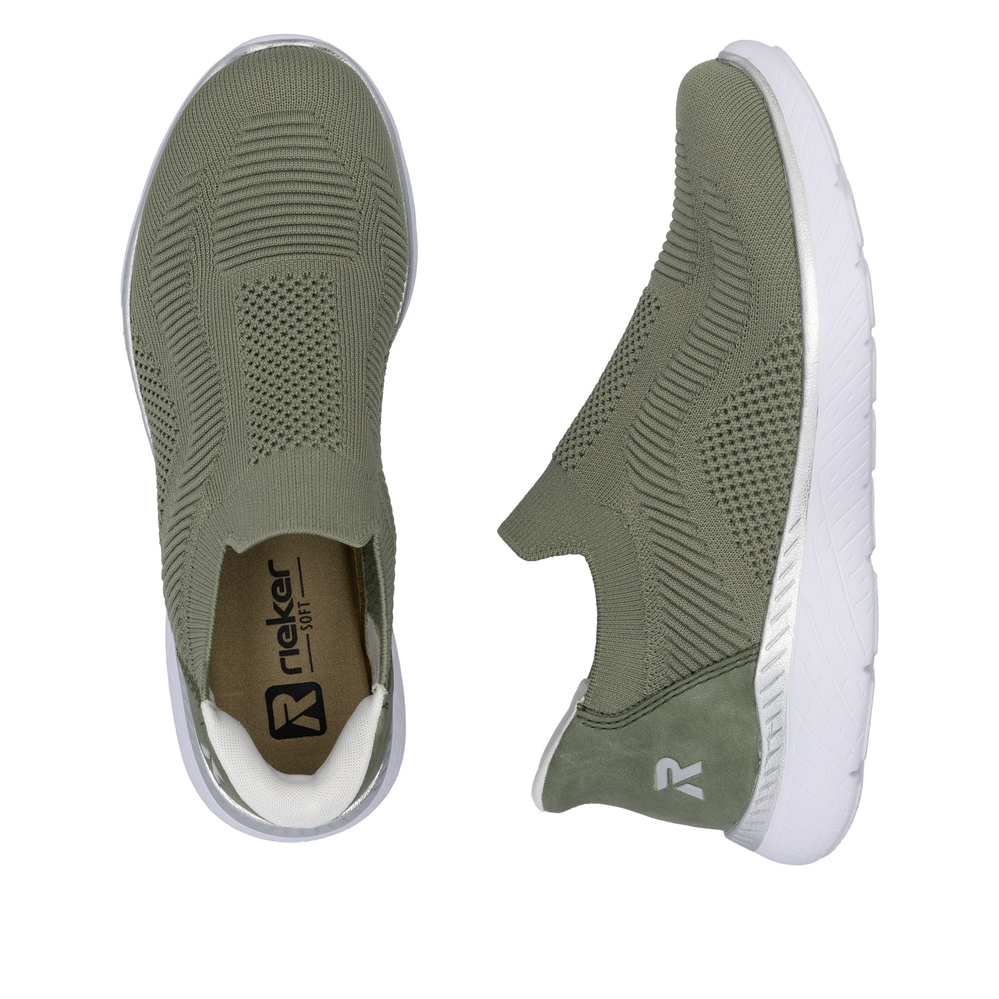 Green Elasticated Shoes for Women | Rieker Sport M5072-52