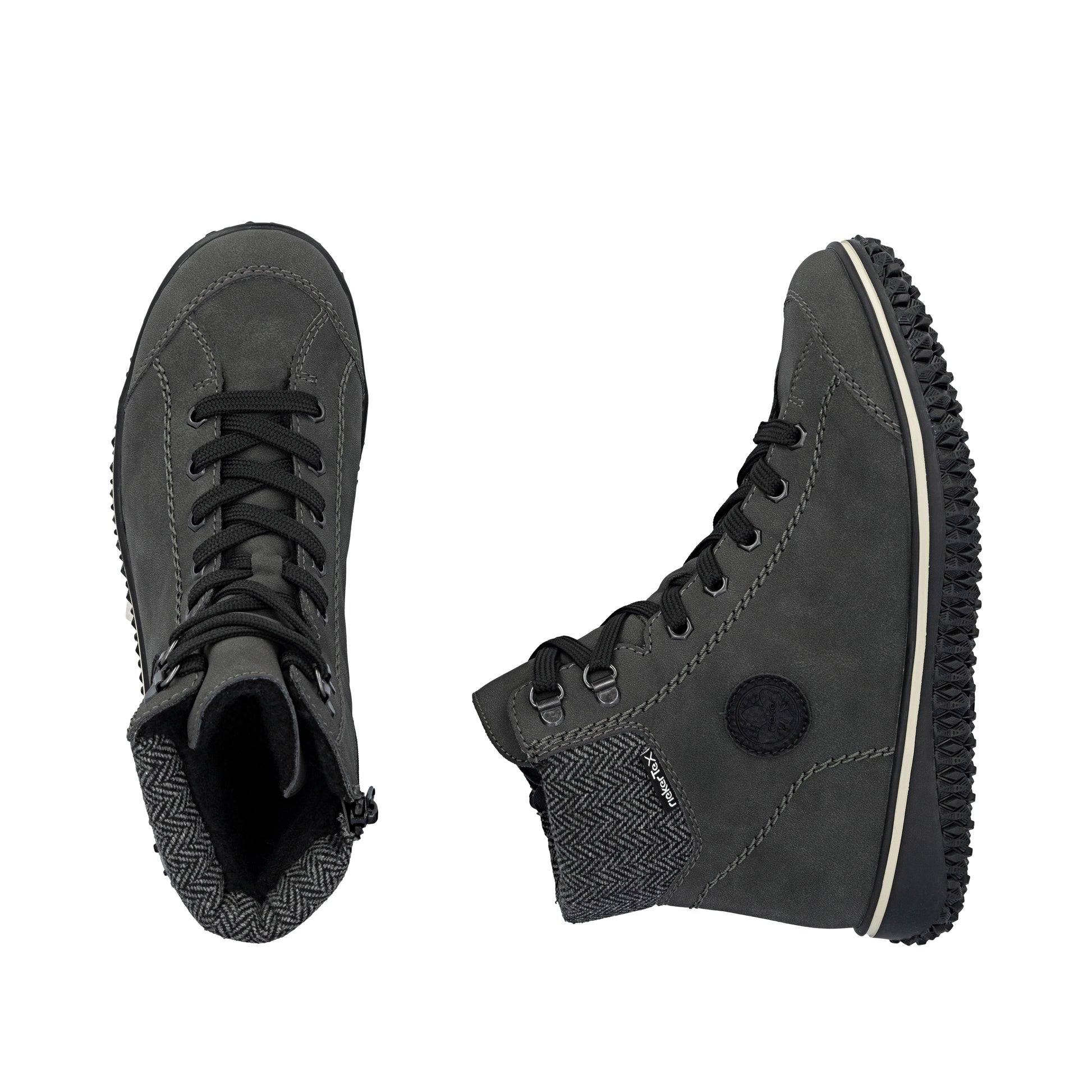 Grey Zip Boots for Women | Rieker Z4251-45