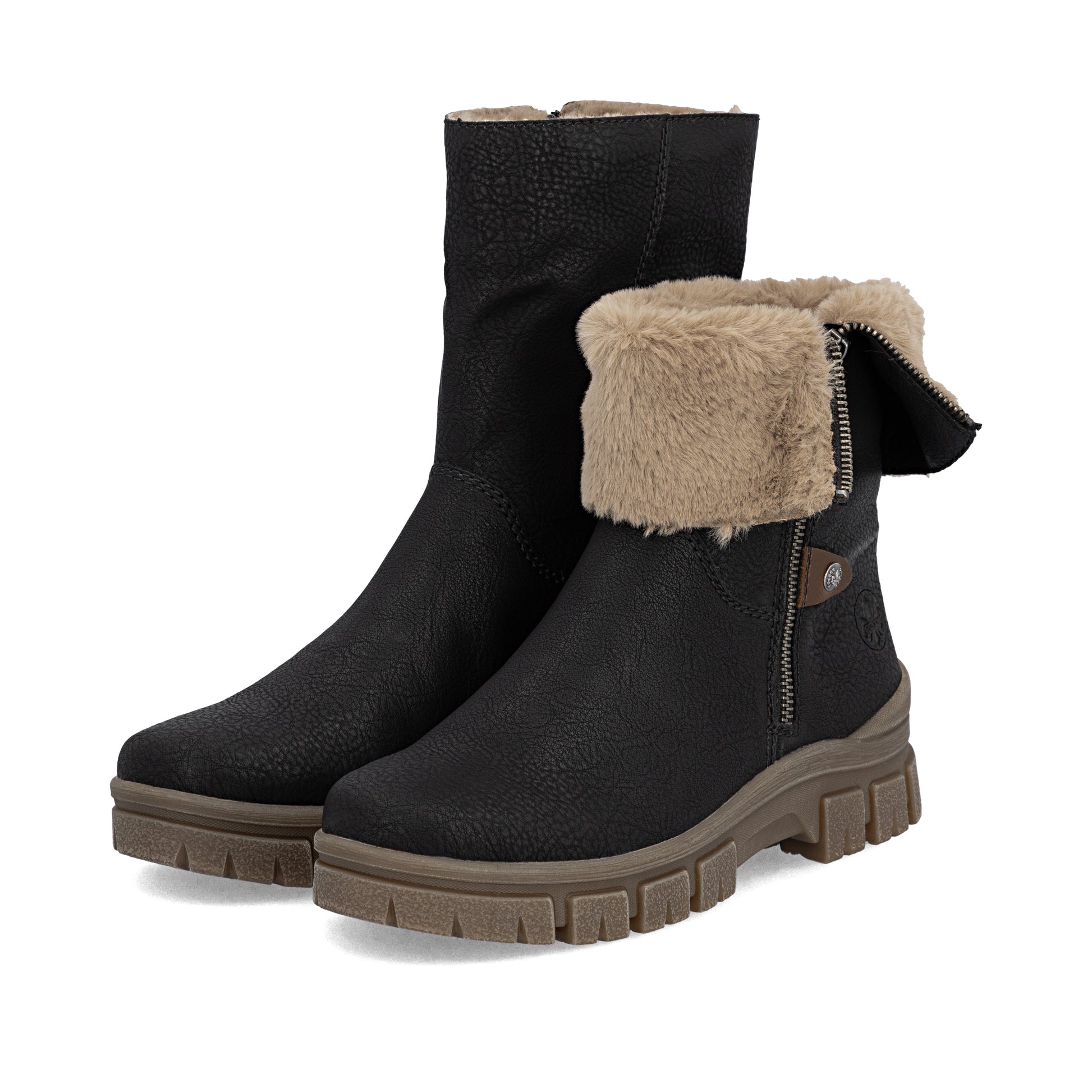 Black Zip Boots for Women | Rieker Z1182-00