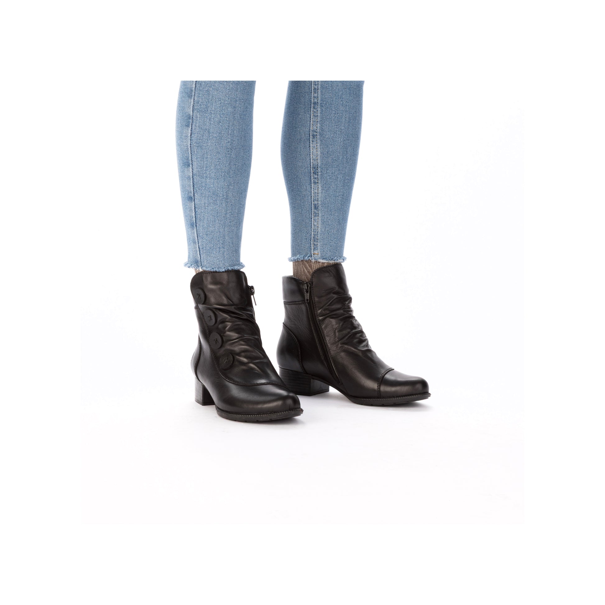 Black Zip Boots for Women | Rieker 78659-00