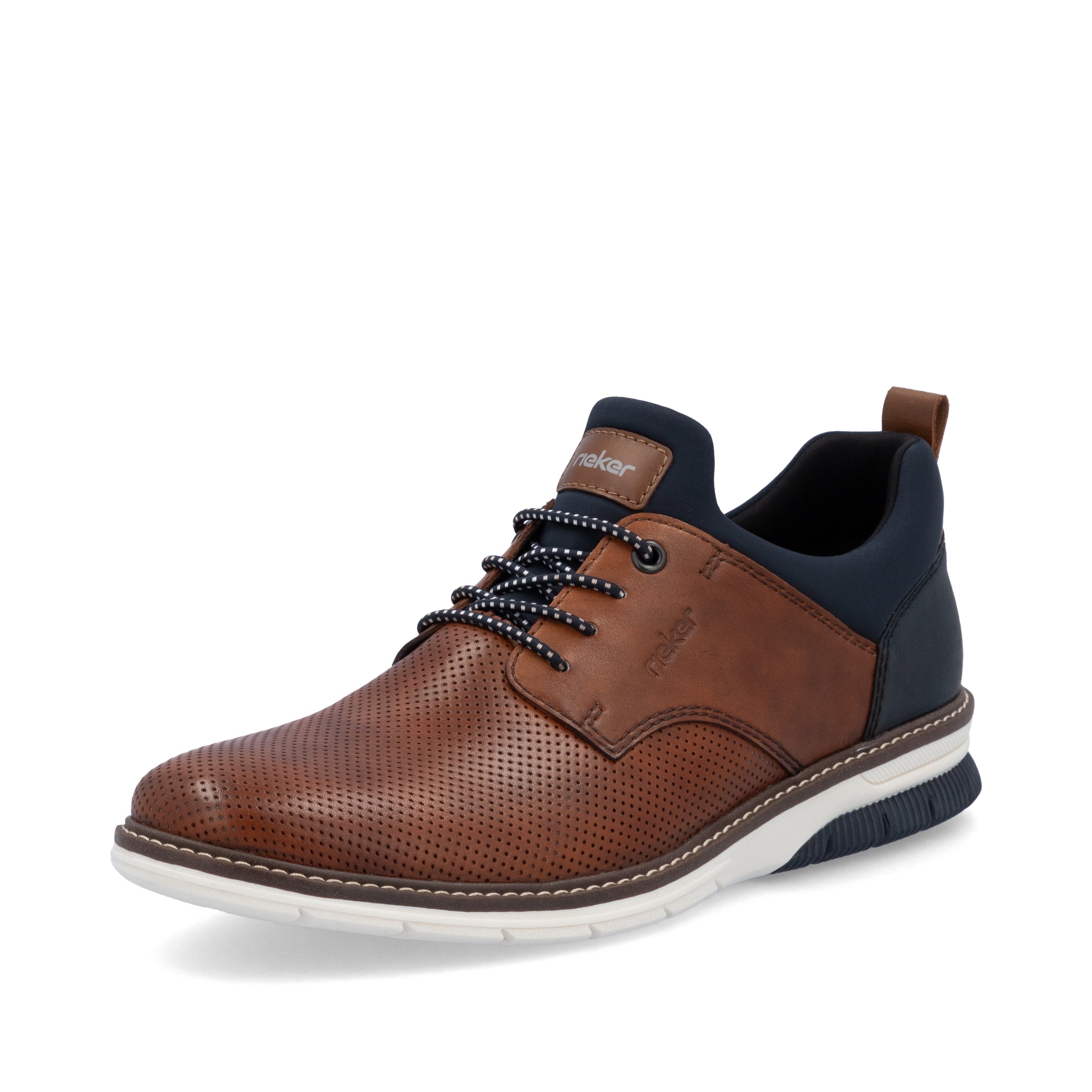 Rieker Brown Leather Oxfords; Lace Up Comfort Casual Shoes Rieker Men main image 4