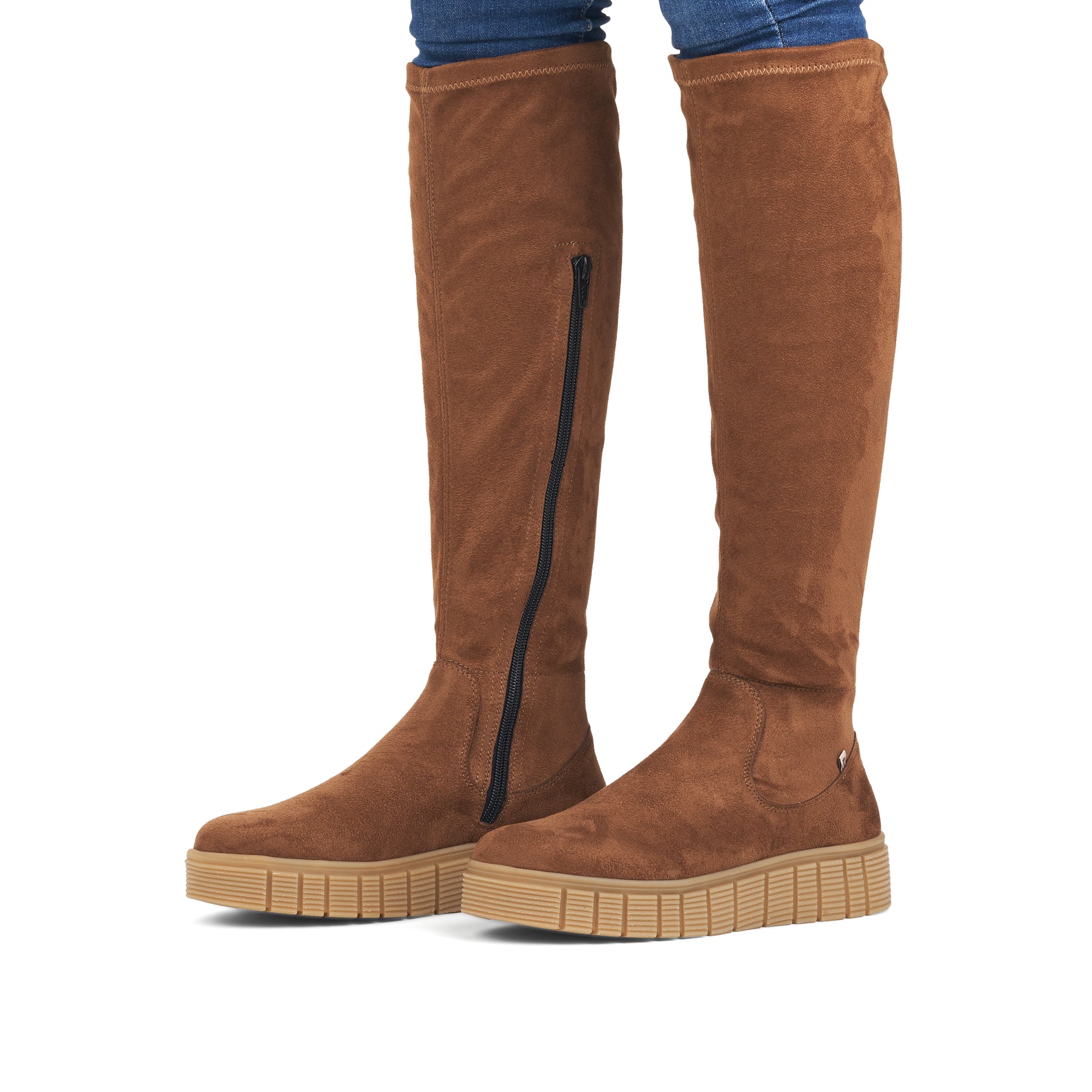 Brown Zip Boots for Women | Rieker Sport W1080-24