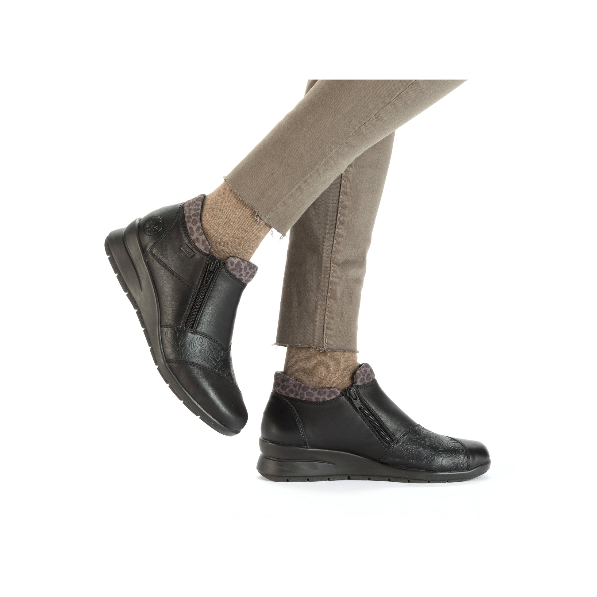 Black Zip Boots for Women | Rieker L4881-01