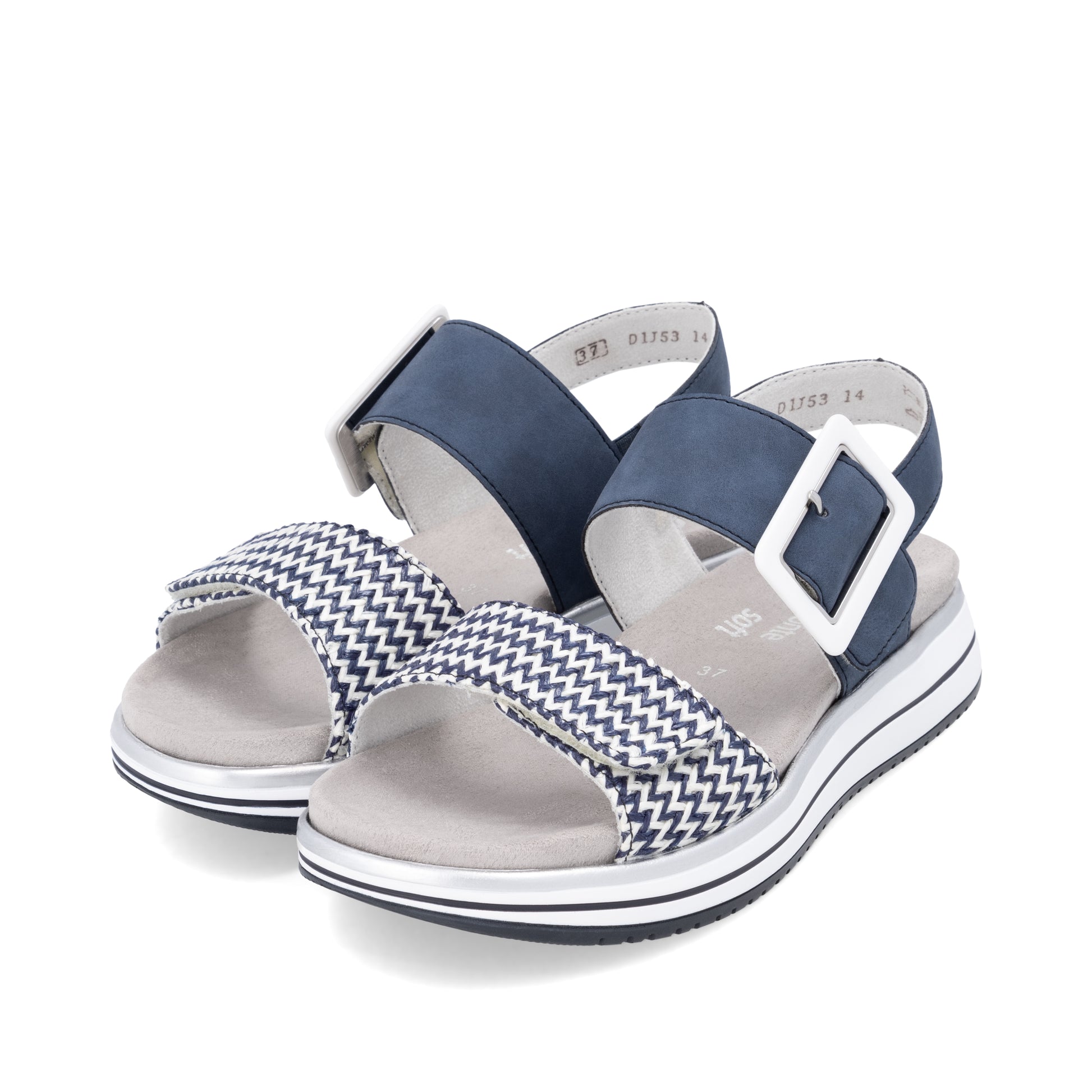 Blue Hook & Loop Sandals for Women | Remonte D1J53-14
