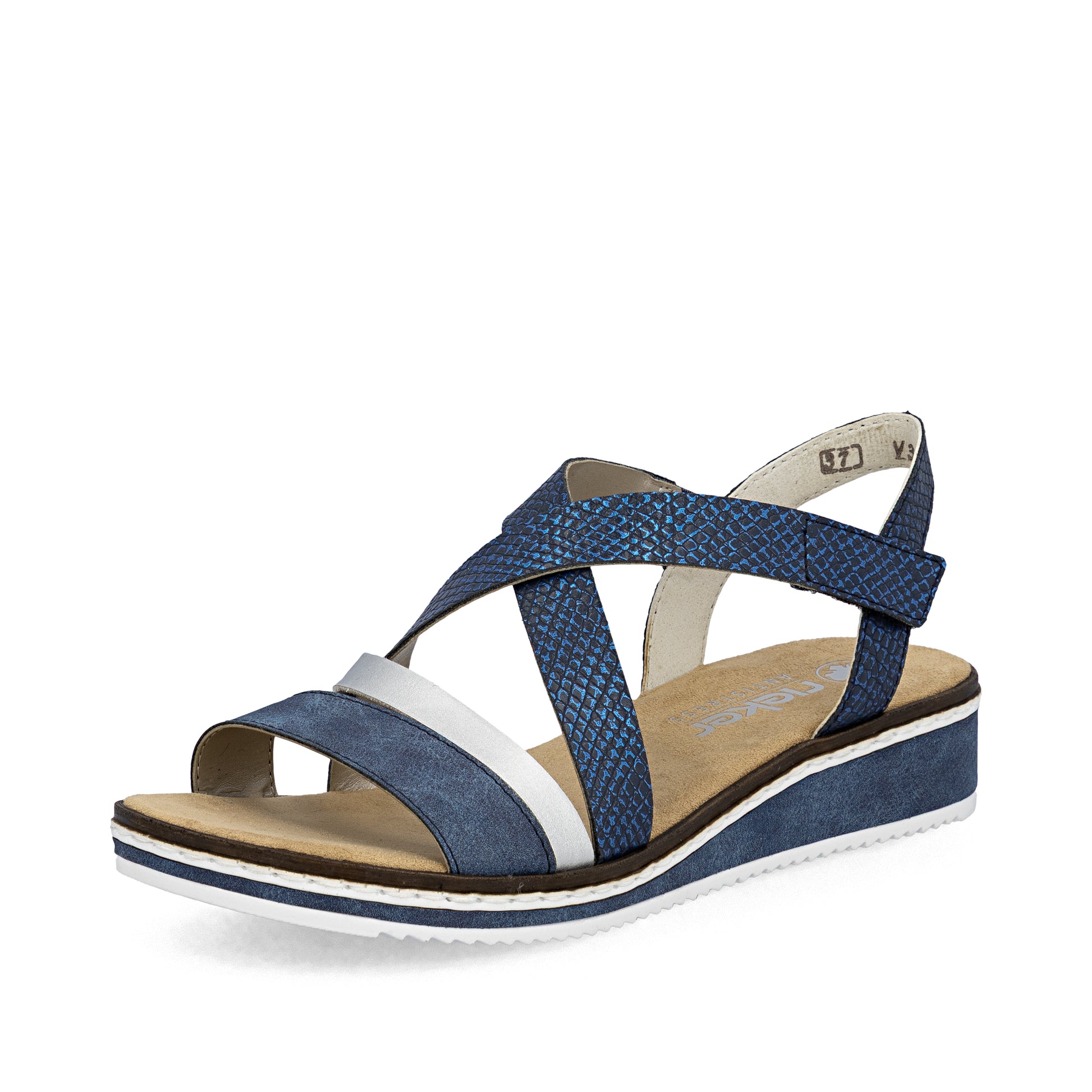 Blue Hook & Loop Sandals for Women | Rieker V3663-14