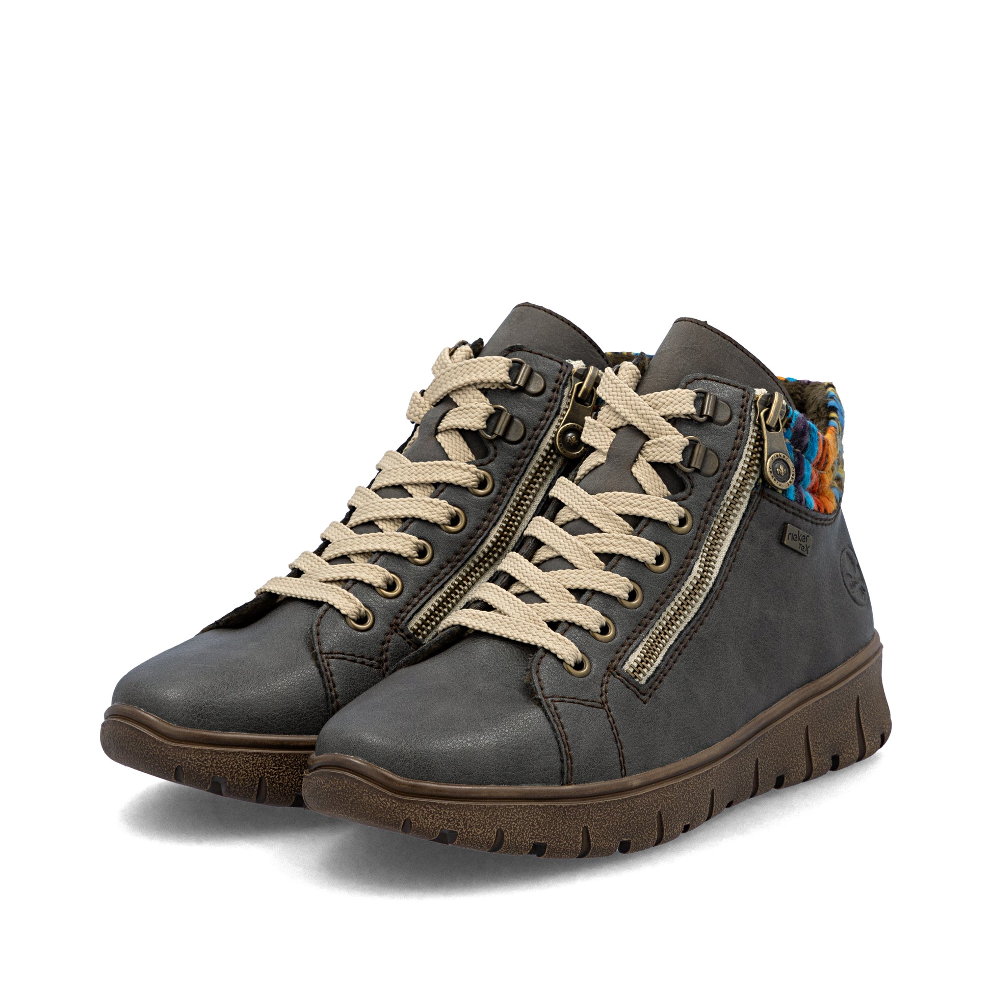 Grey Zip Boots for Women | Rieker N1305-45