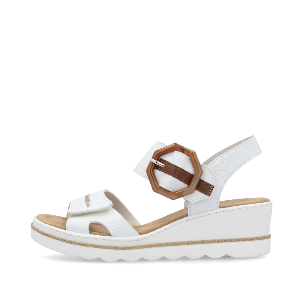 White Hook & Loop Sandals for Women | Rieker 67476-83