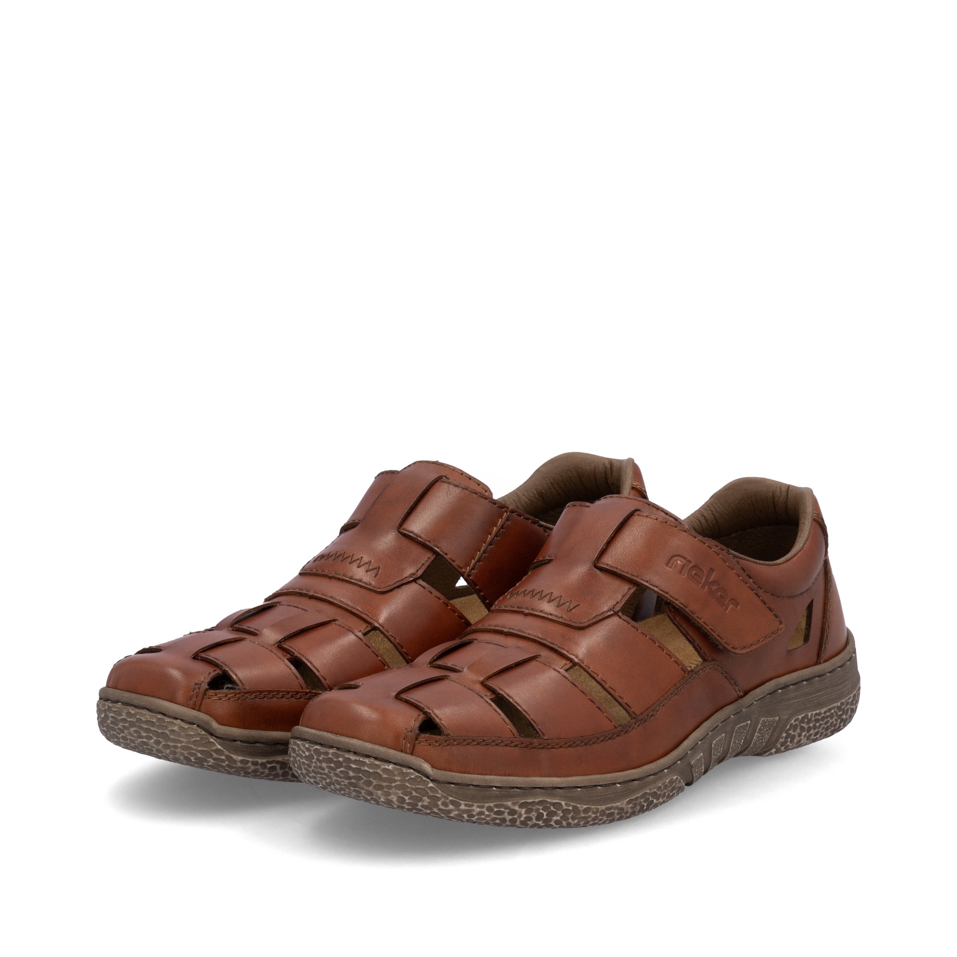 Brown Hook & Loop Shoes for Men | Rieker 03578-24