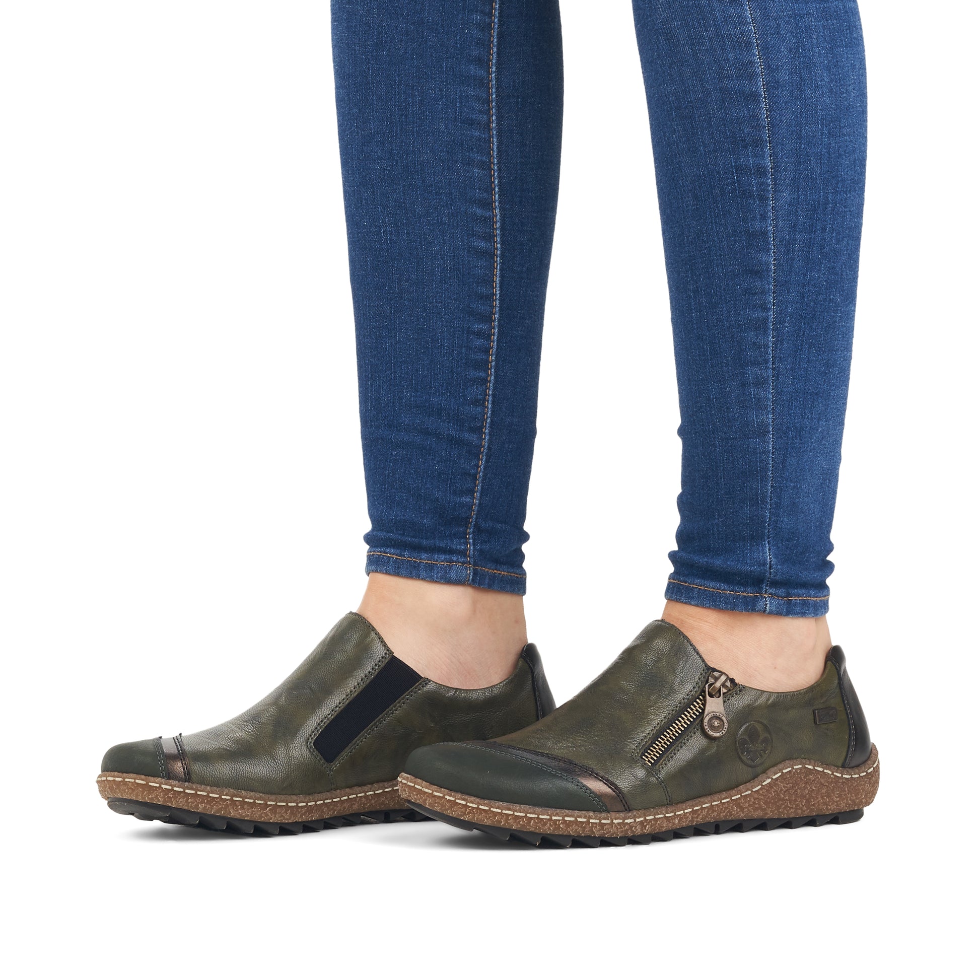 Green Zip Shoes for Women | Rieker L7571-54
