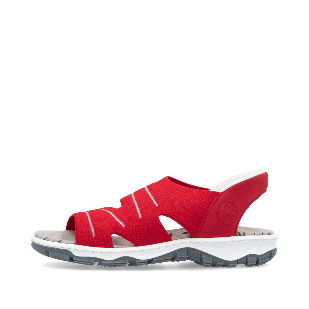 Red Elasticated Sandals for Women | Rieker 68895-33