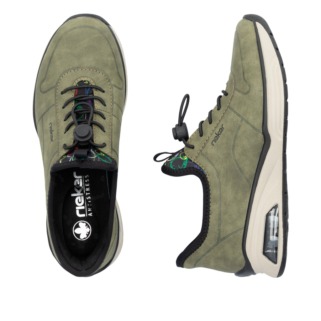 Green Elasticated Shoes for Women | Rieker M5651-54