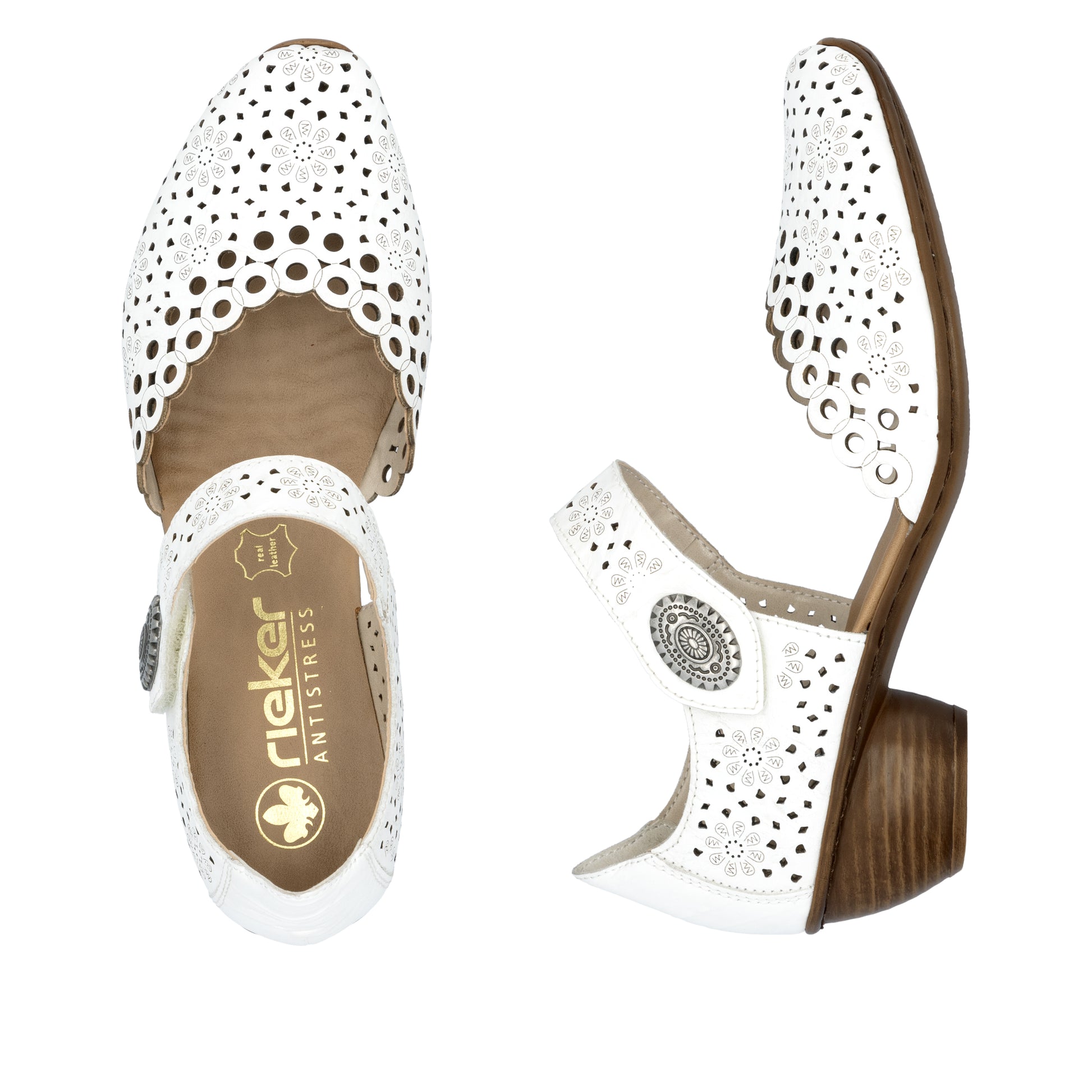 White Hook & Loop Shoes for Women | Rieker 43753-80
