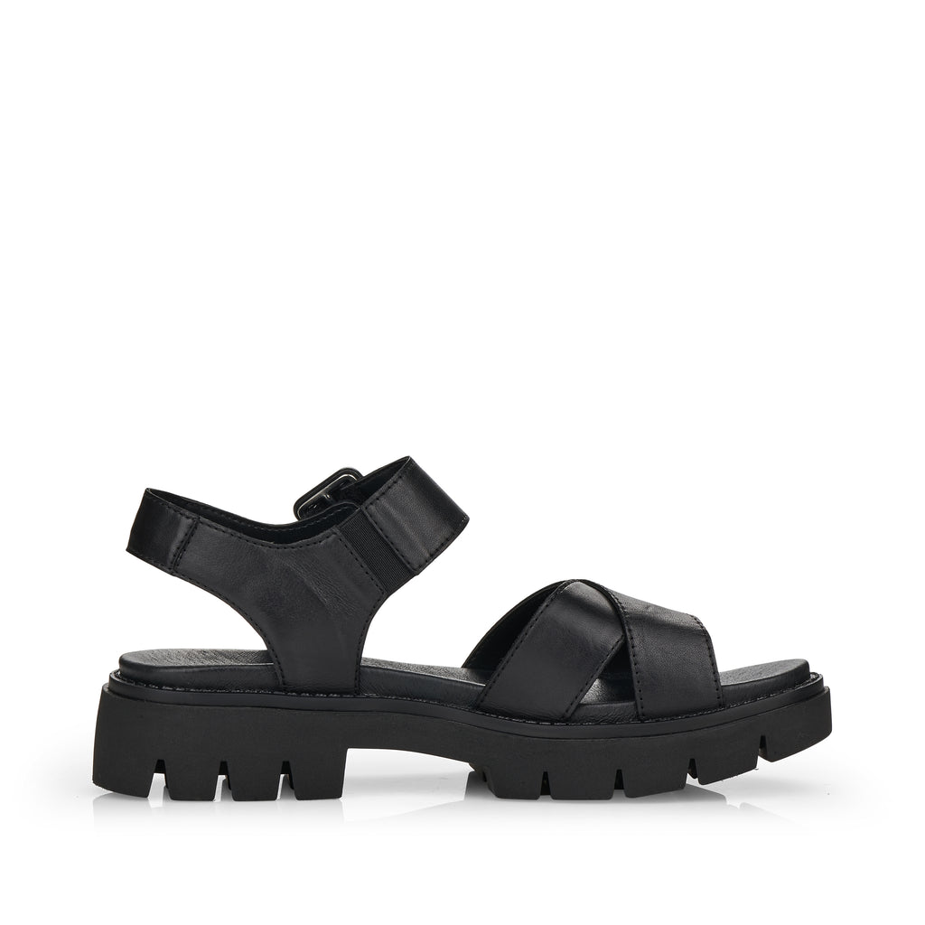Black Hook & Loop Sandals for Women | Remonte D7950-00
