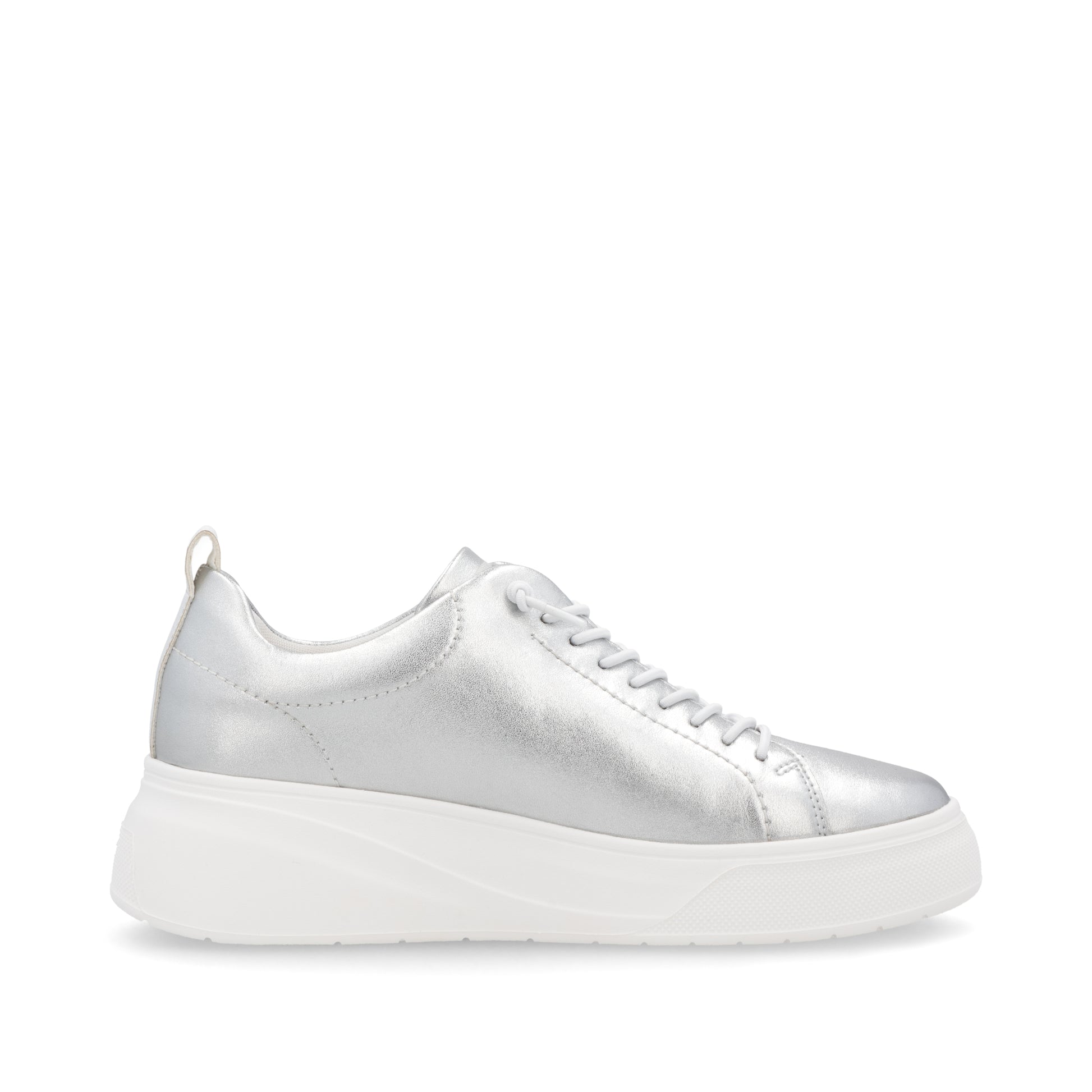 Silver/Platinum Elasticated Shoes for Women | Rieker W2301-90