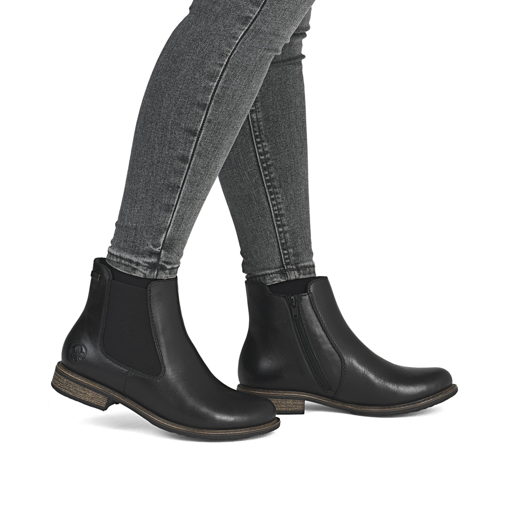 Black Zip Boots for Women | Rieker 74870-00