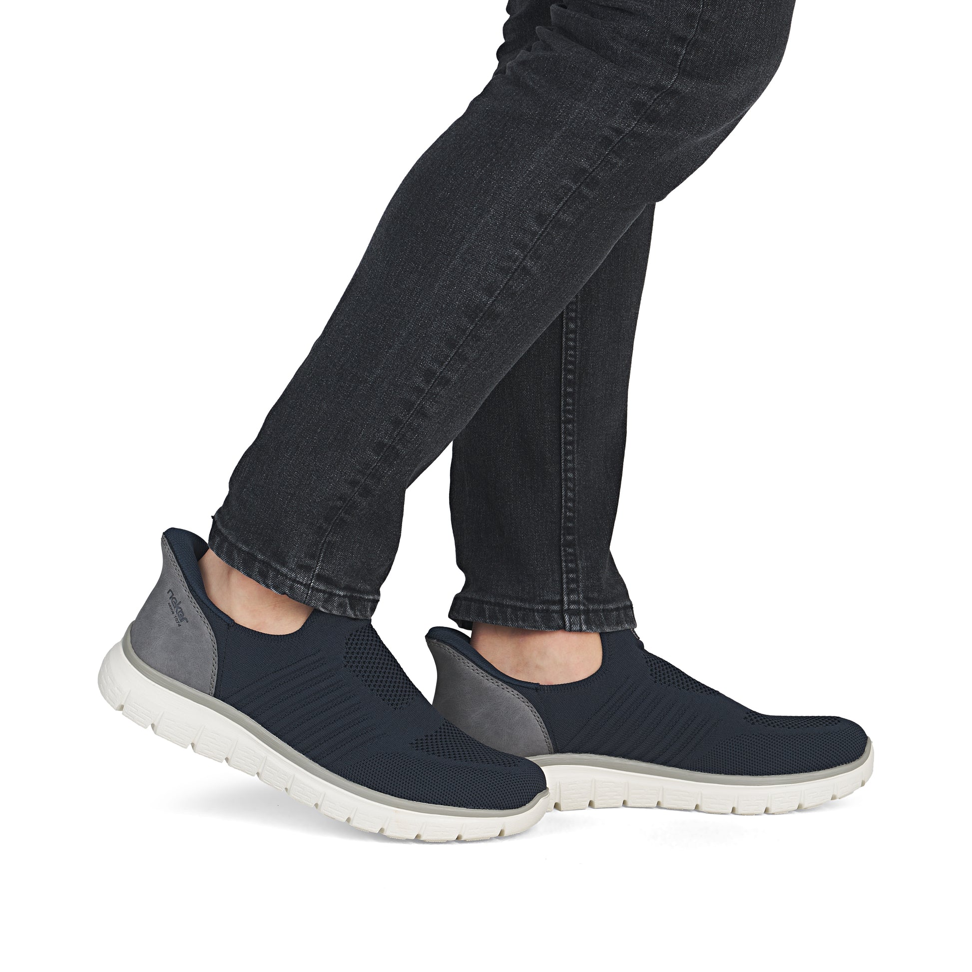Blue Elasticated Shoes for Men | Rieker B6659-15