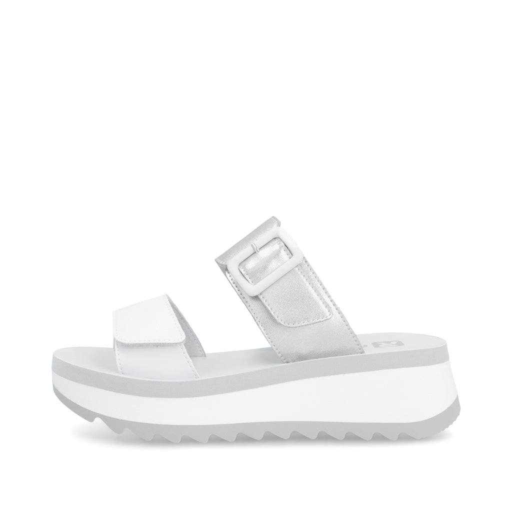White Hook & Loop Sandals for Women | Rieker W3050-90